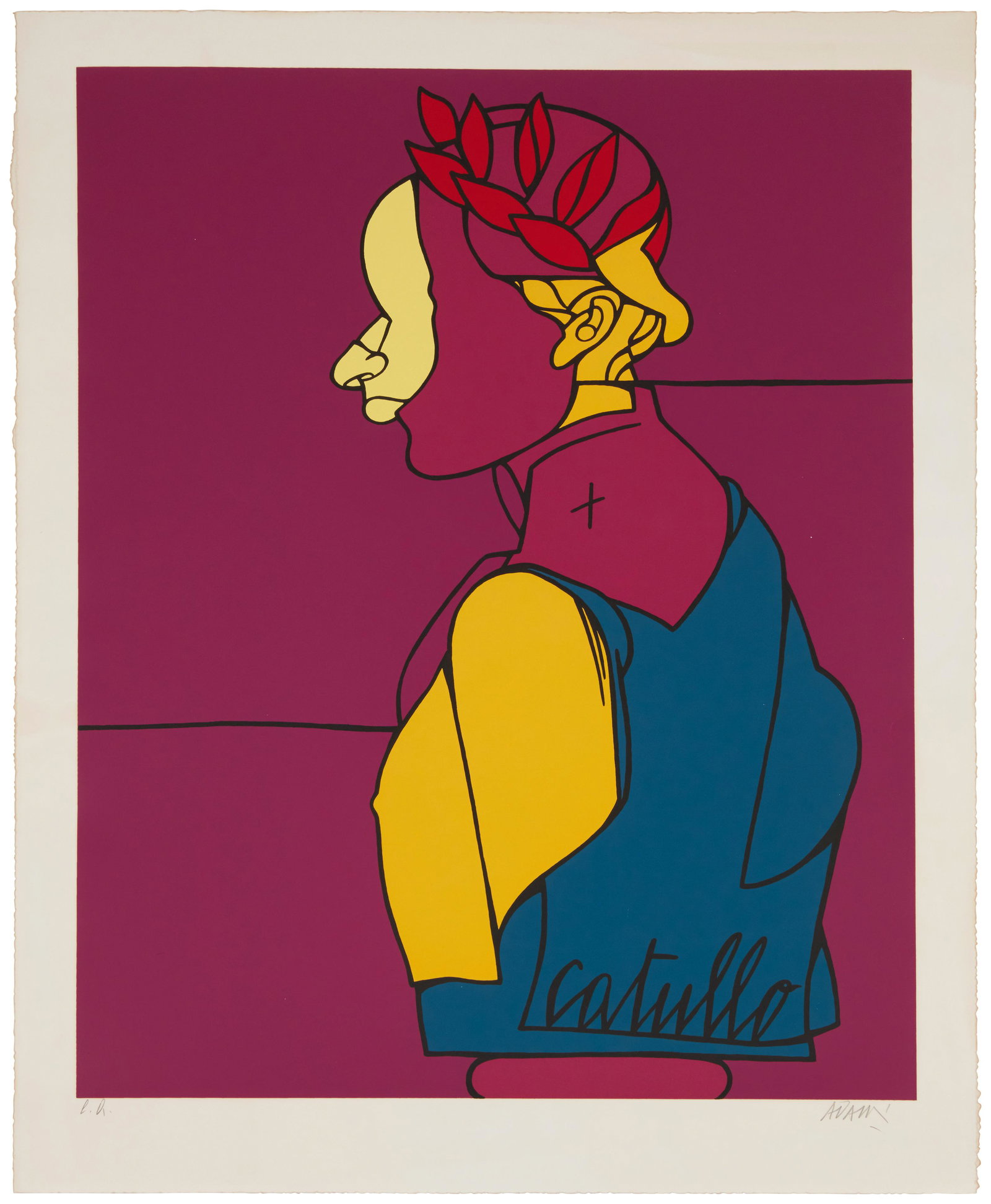 Valerio Adami (b. 1935), "Catullo," 1979, Screenprint in colors on thick wove paper, Image: 28.5" H (1 of 5)