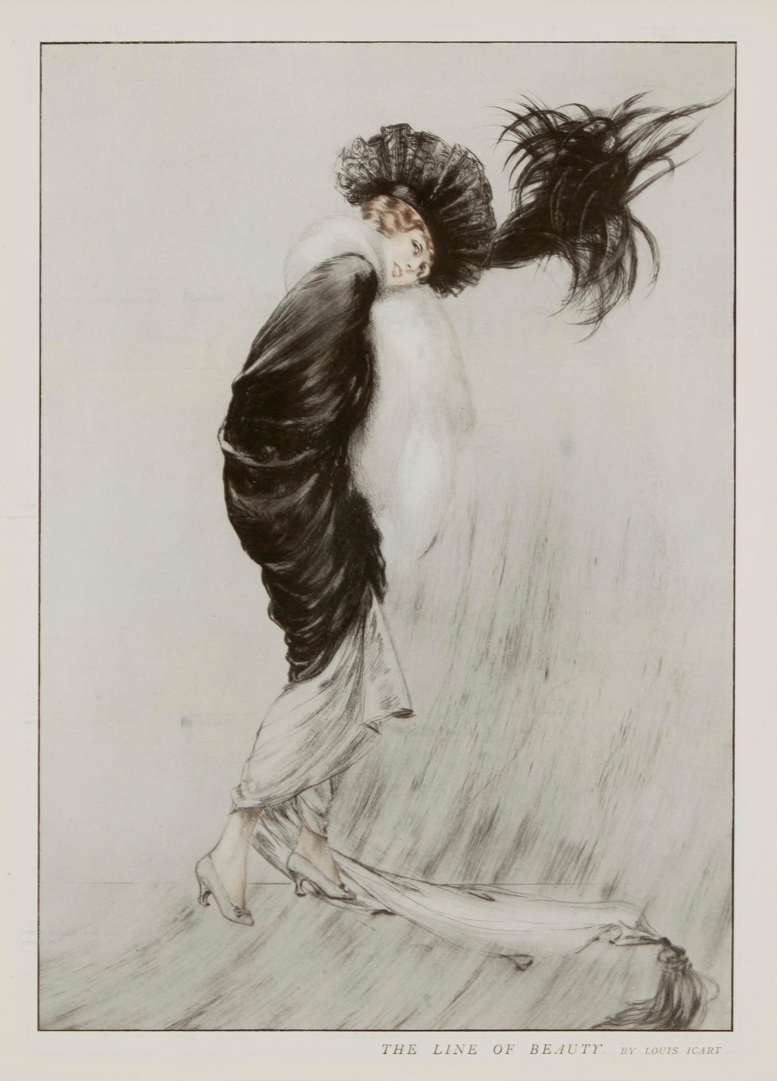 After Louis Icart (1888-1950), "The Line of Beauty," Offset lithograph in colors on paper, Sight: (1 of 6)