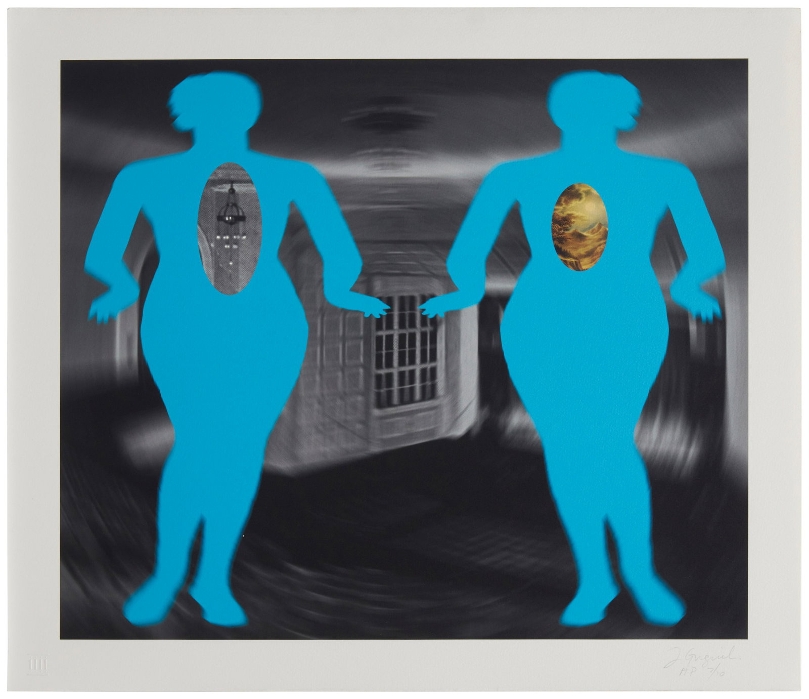 Jill Giegerich (b. 1952), "Two Female Figures," 2001, Ink jet giclee print in colors on thick wove (1 of 6)