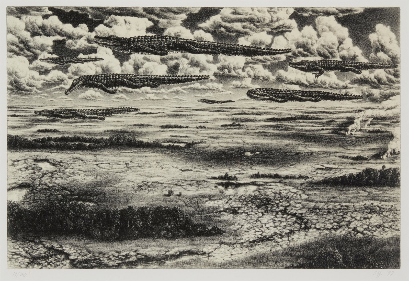 Steve Galloway (b. 1952), "Advance" (From a drawing of Aerogator), 1997, Lithograph on paper, (1 of 6)