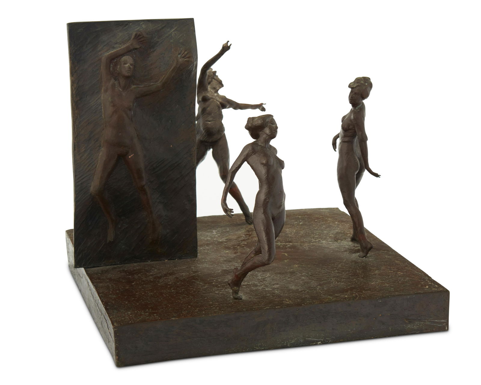 Max DeMoss (b. 1947), Four Dancers, 1983, Patinated bronze, 14" H x 15.75" W x 15.75" D (1 of 7)