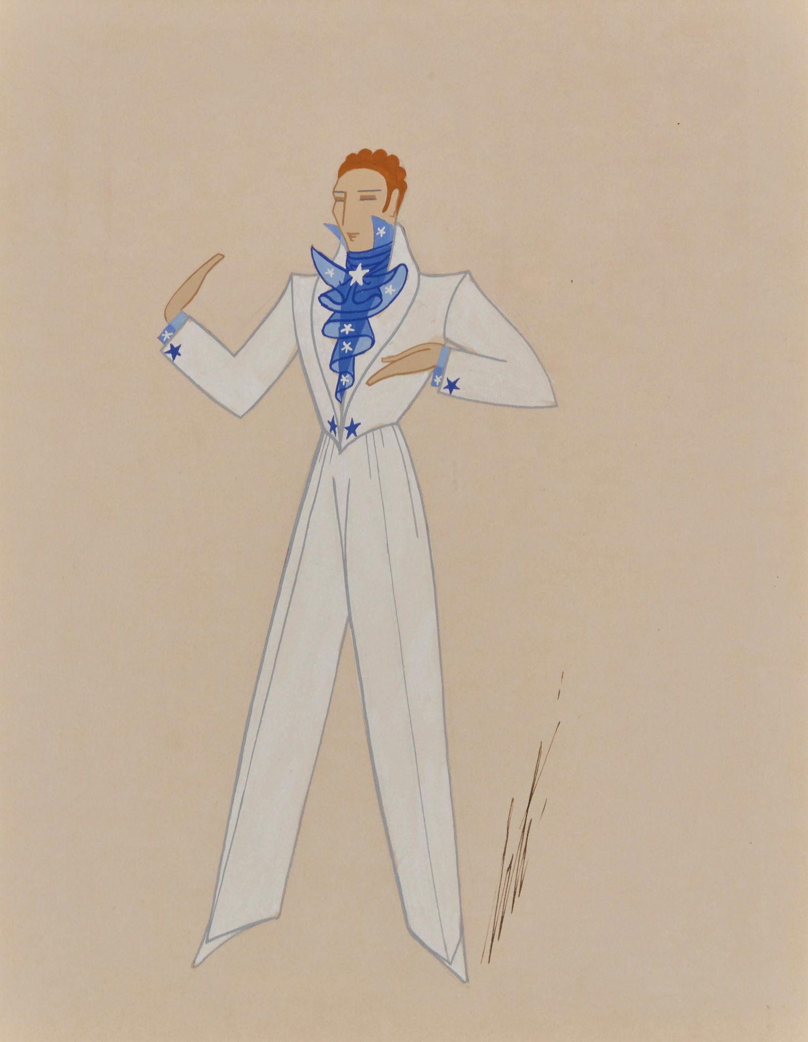 Romain (Erte) de Tirtoff (1892-1990), "Love Song," costume design for "It's in the Bag," 1937, (1 of 7)