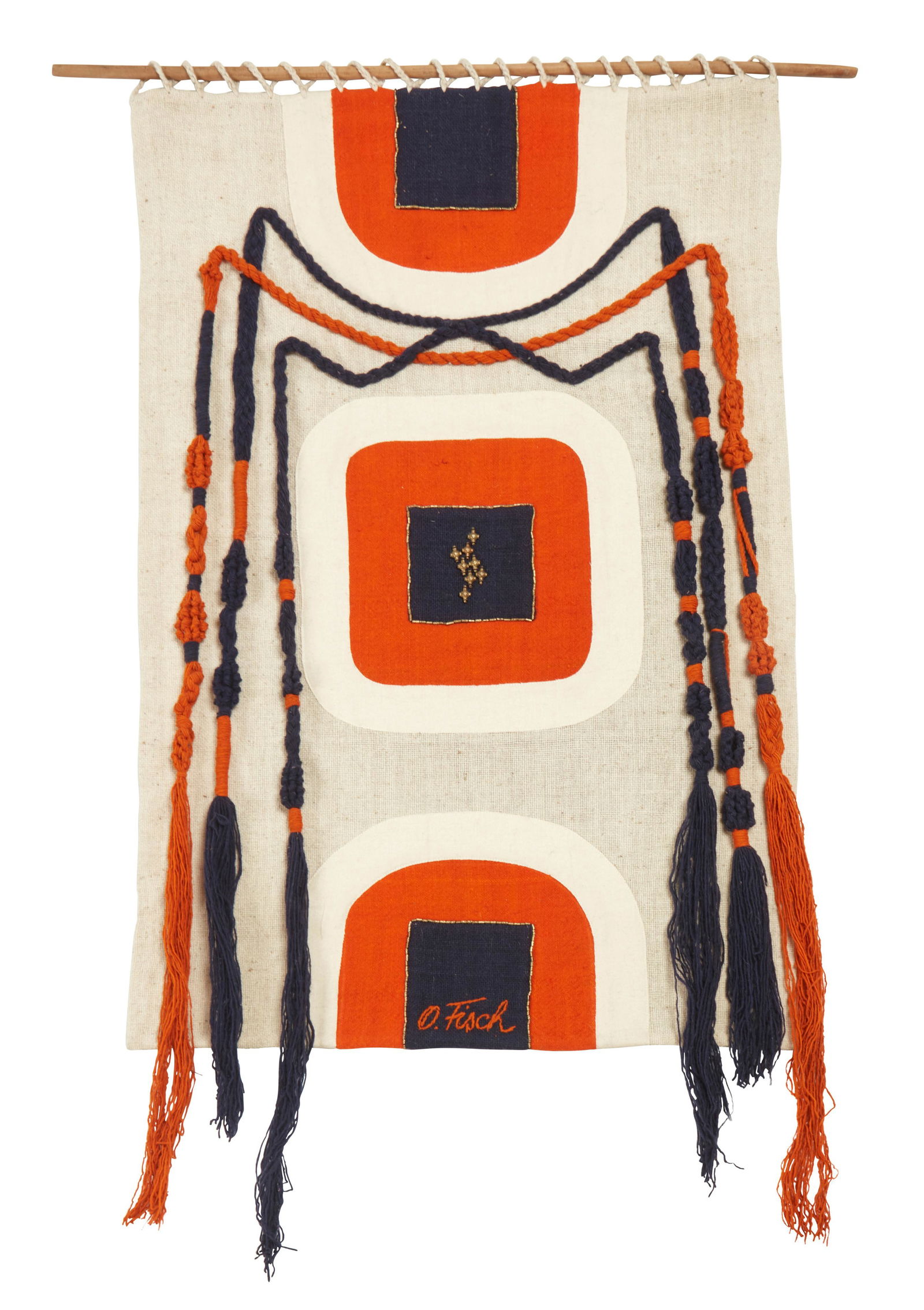 Olga Fisch (1901-1990), Wall tapestry, Wool, metal, and wood, 48" H x 30" W approximately (1 of 4)