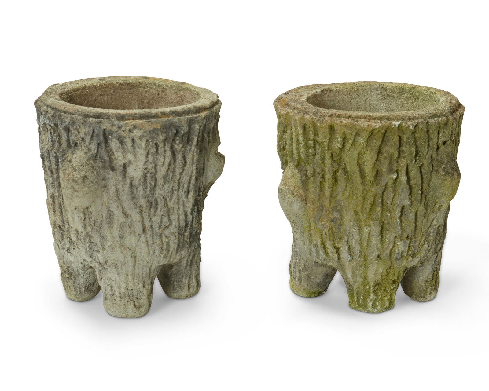 Two faux bois tree trunk planters (1 of 5)