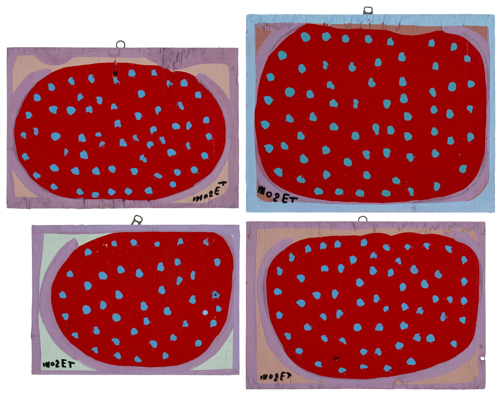Mose Tolliver (1925-2006), A group of four abstract watermelons, Each: Acrylic on artist board, (1 of 14)