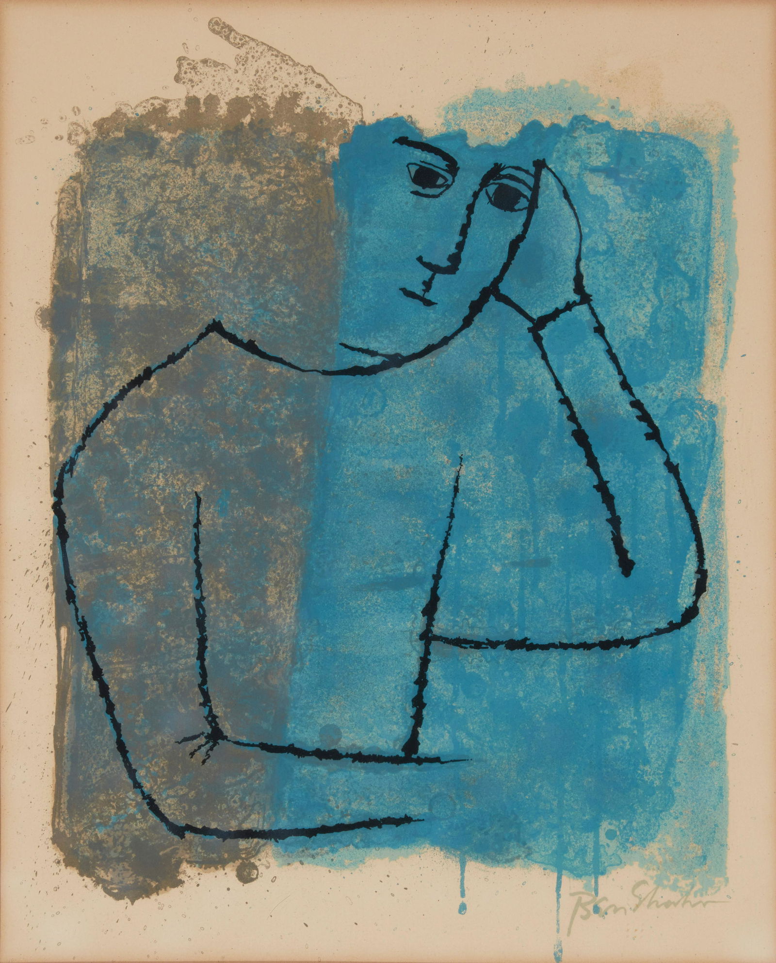 Ben Shahn (1898-1969), "In Rooms Withdrawn and Quiet" from the Rainer Maria Rilke's portfolio "For (1 of 6)