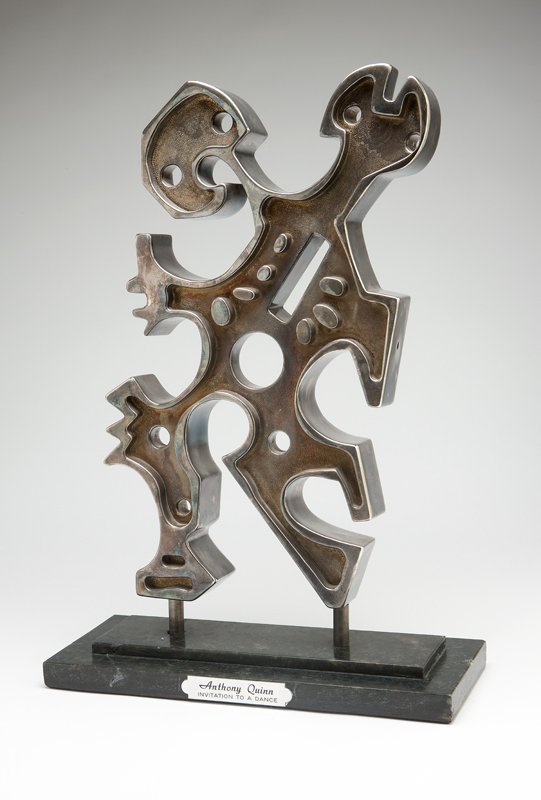 Anthony Quinn (1915-2001 Los Angeles, CA): 'Invitation to a Dance'', metal abstract figural group mounted on a marble base, appears unsigned, 18'' H x 10.5'' W x 2'' D, est:$800/1200. Provenance: Private Collection, Northern California, acquir