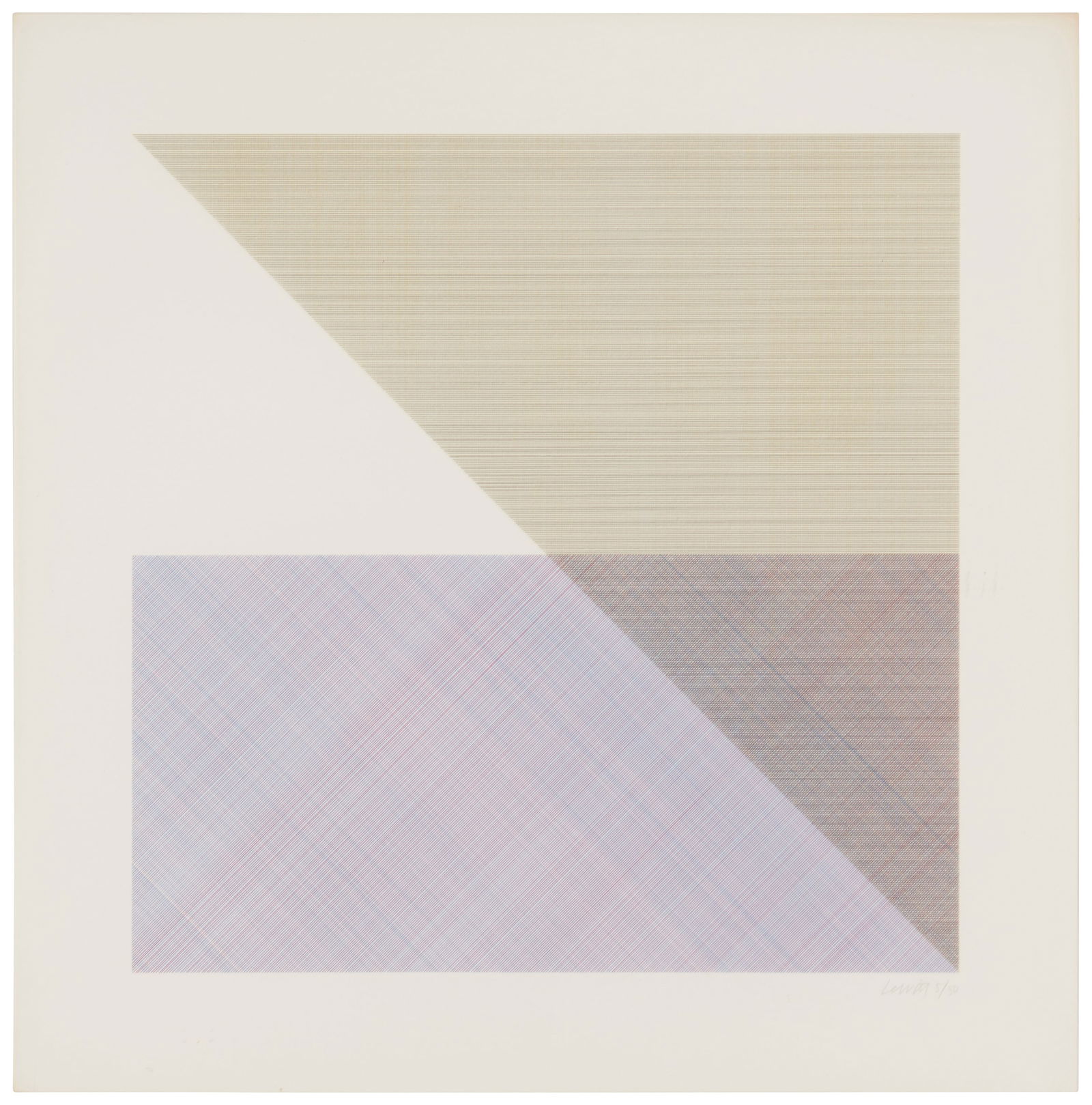 Sol LeWitt (1928-2007), Plate 5 from "Eight Squares with a Different Color in Each Half Square (1 of 5)