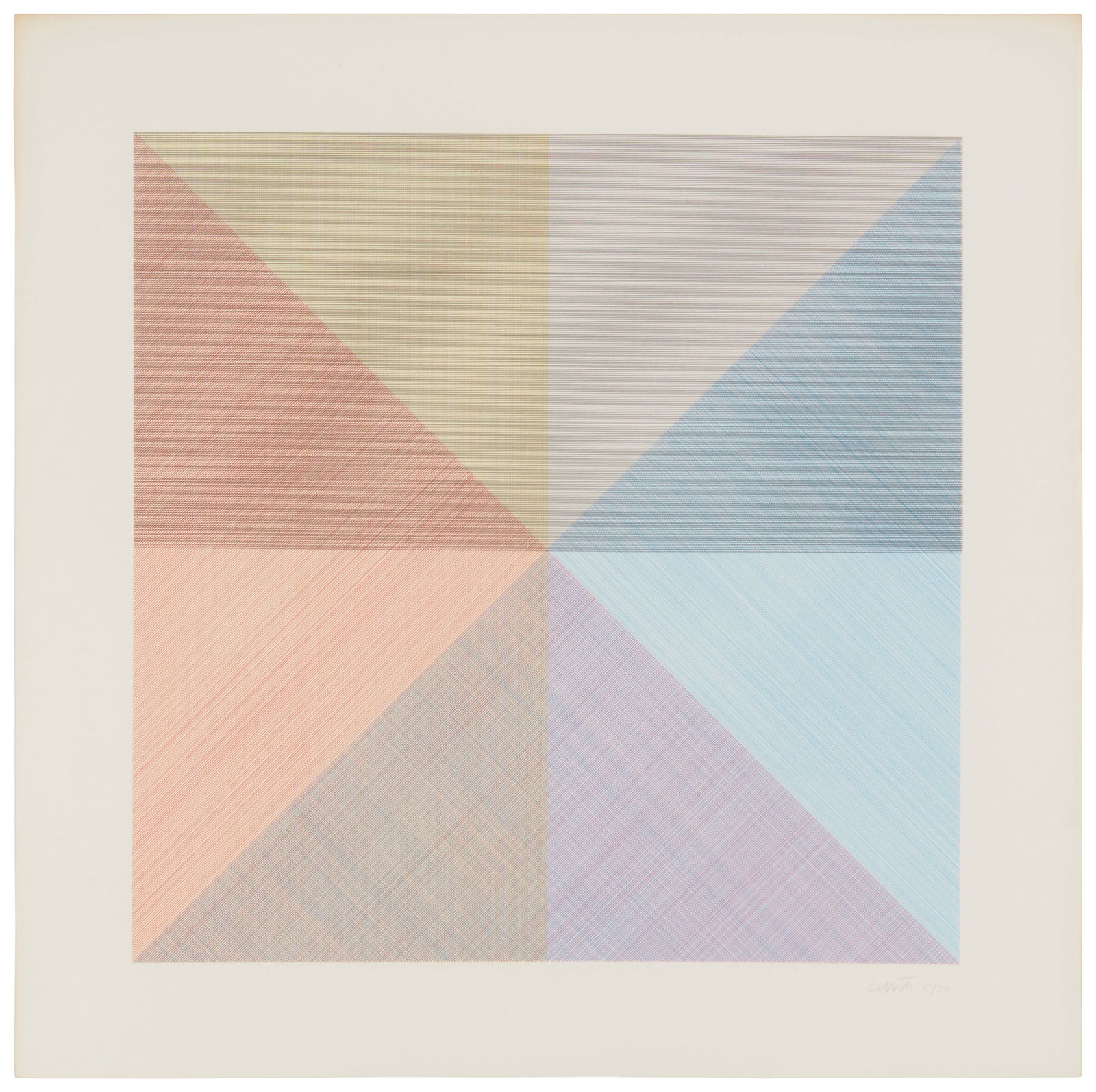 Sol LeWitt (1928-2007), Plate 1 from "Eight Squares with a Different Color in Each Half Square (1 of 5)