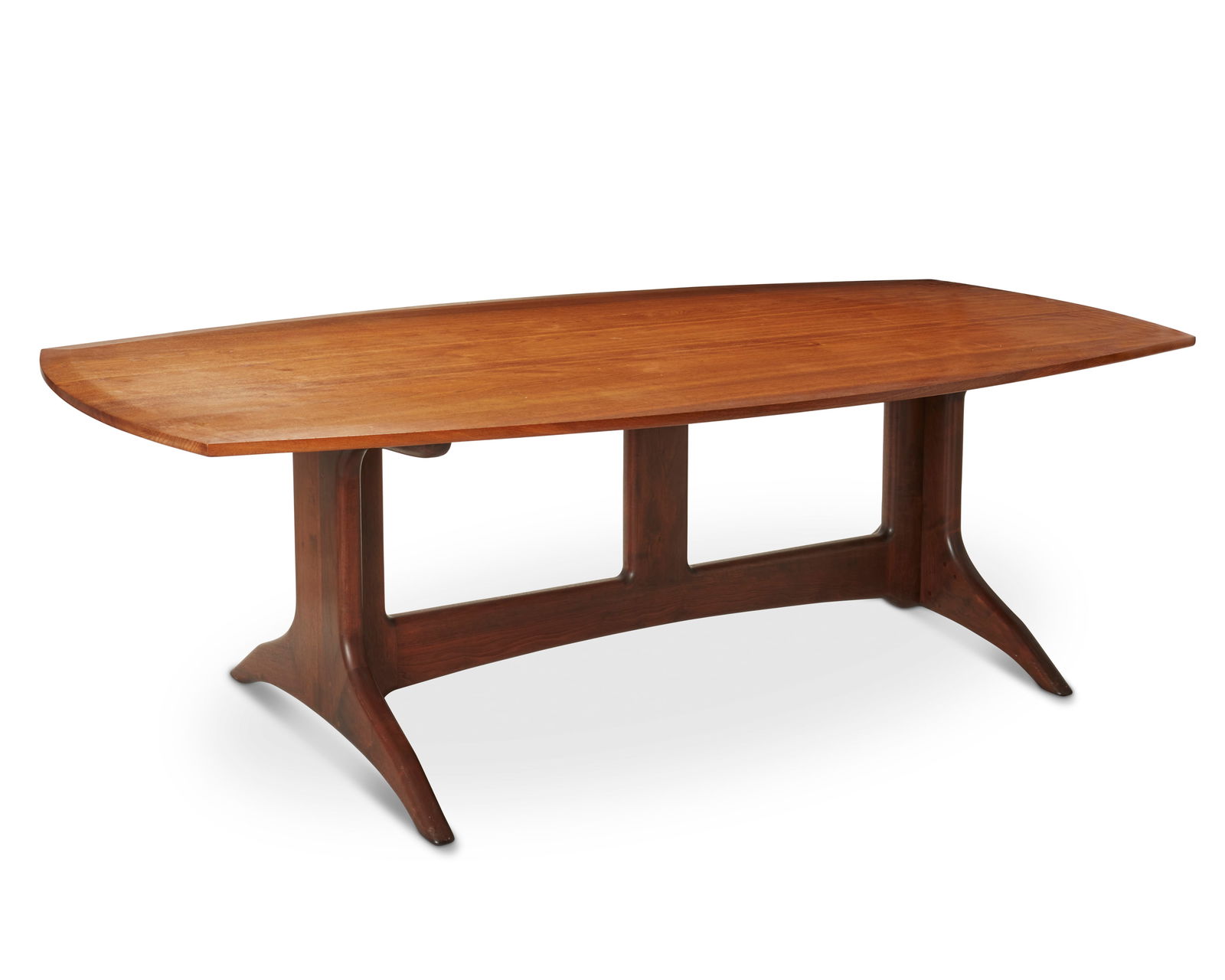 John Nyquist (1936-2018), An oak and walnut dining table, circa 1990s, 28" H x 96" W x 44" D (1 of 5)