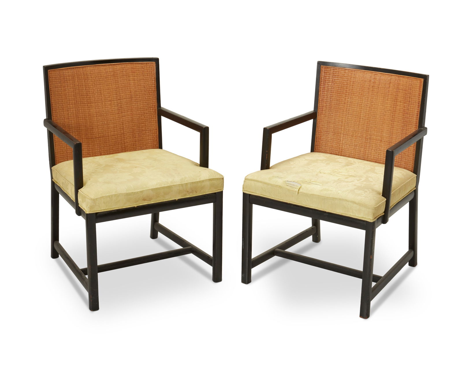 Two Michael Taylor for Baker Furniture dining chairs: Two Michael Taylor for Baker Furniture dining chairsCirca 1950s-60sEach with metal tag to the underside: Baker FurnitureDesigned by Michael Taylor (1927-1986) for Baker Furniture, each with lacquered