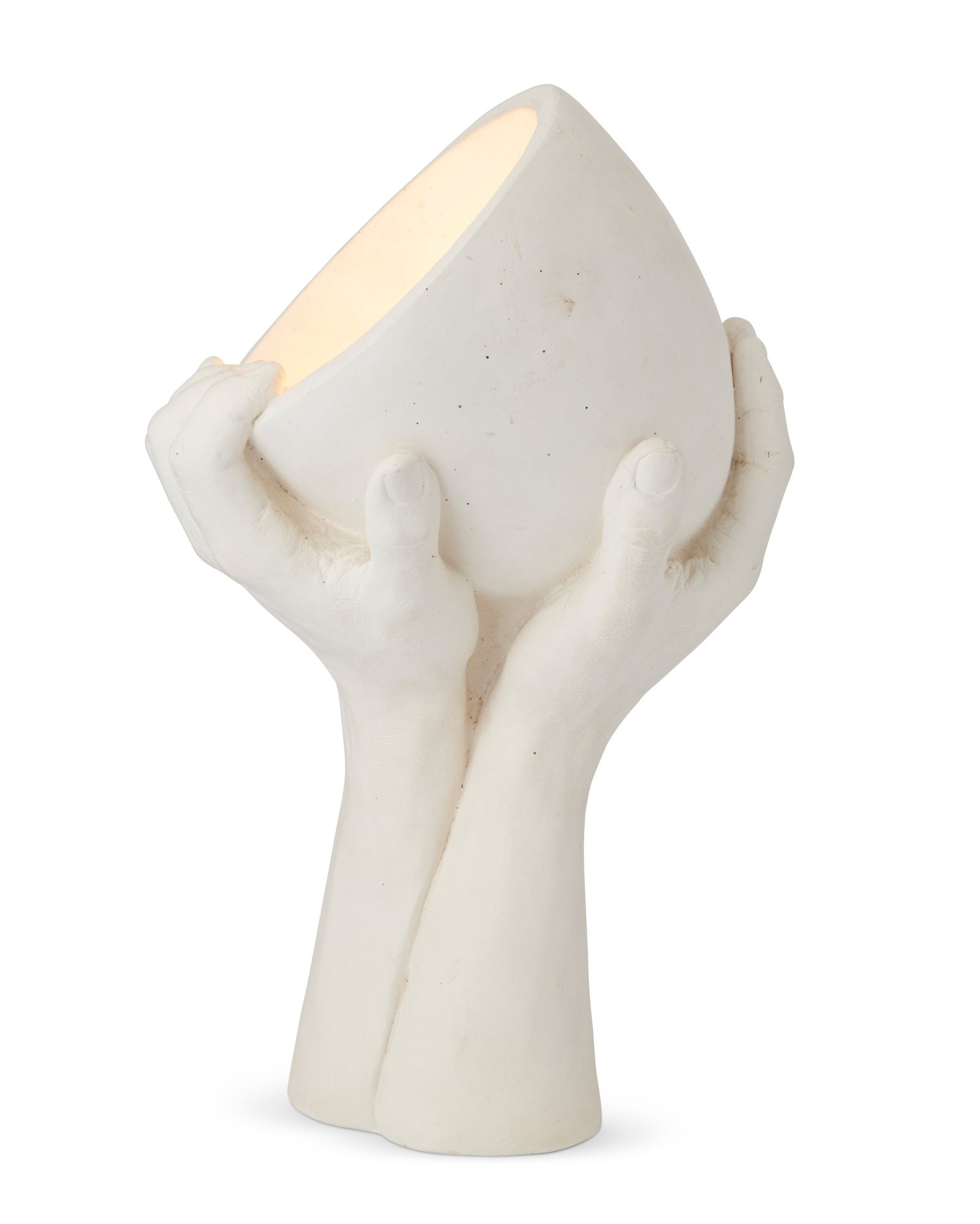Richard Etts (b. 1945), A cast plaster Surrealist table lamp, 1974, 16" H x 7.25" Dia. (1 of 6)