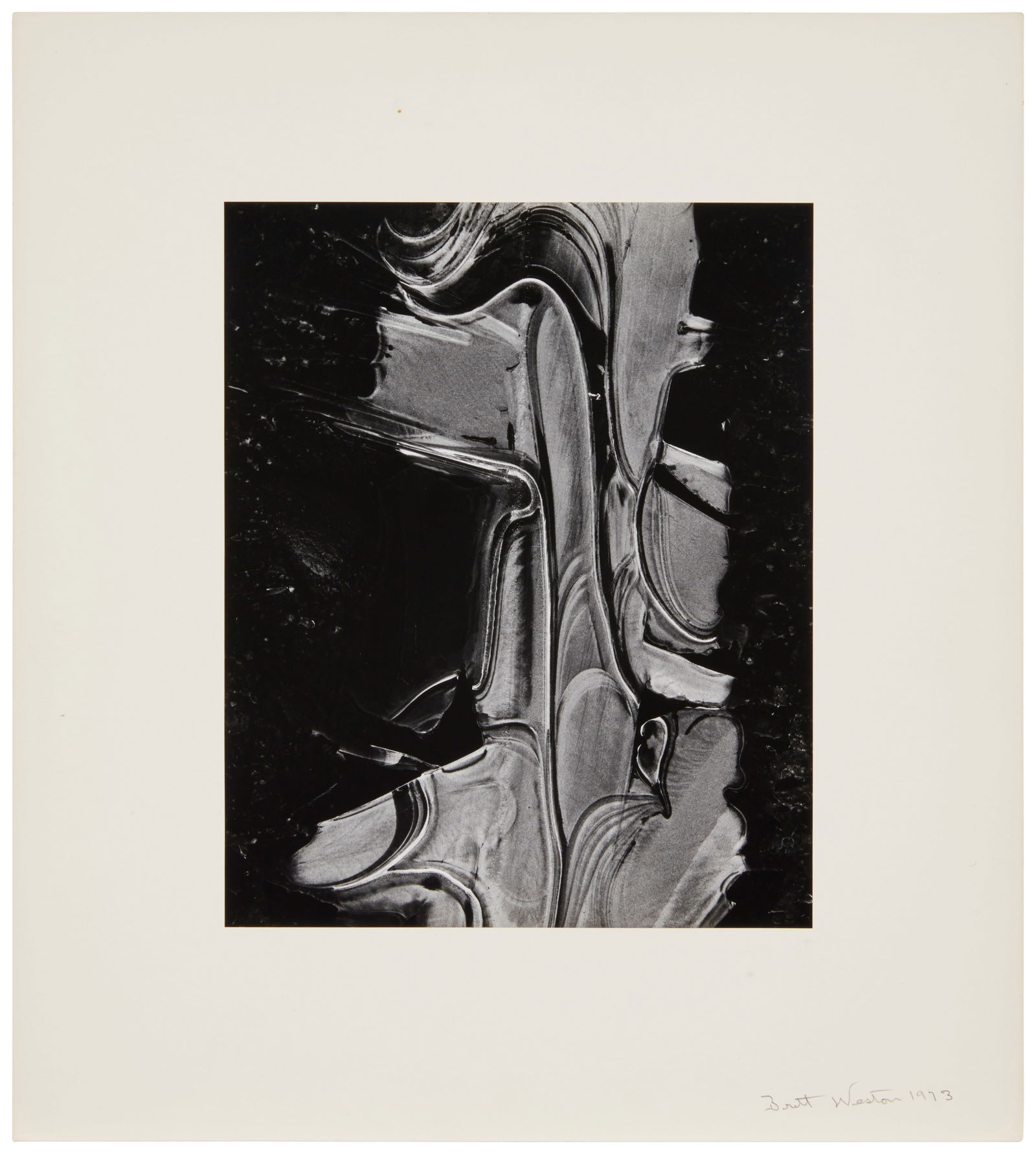 Brett Weston (1911-1993), "Ice," 1973, Gelatin silver print on paper mounted to mat board, as (1 of 4)