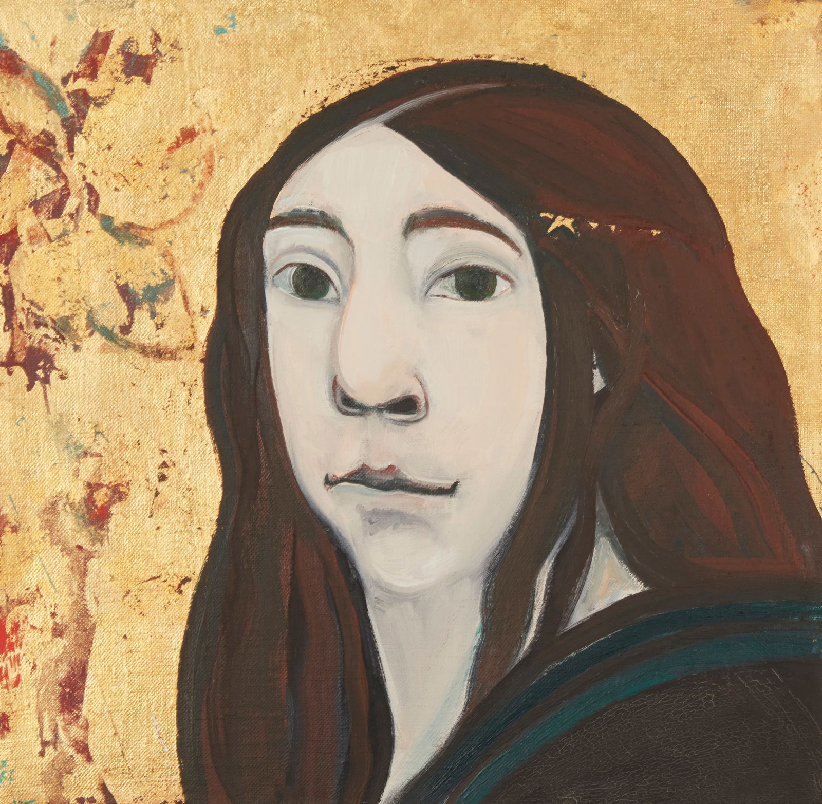 Selina Trieff (1934-2015), "Daughter," 1979, Oil and gold leaf on canvas, 12" H x 12" W (1 of 6)