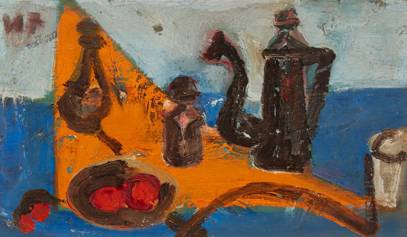 William Freed (1902-1984), Still life with coffee pot, Oil on double-sided panel, 7" H x 11.5" W (1 of 7)