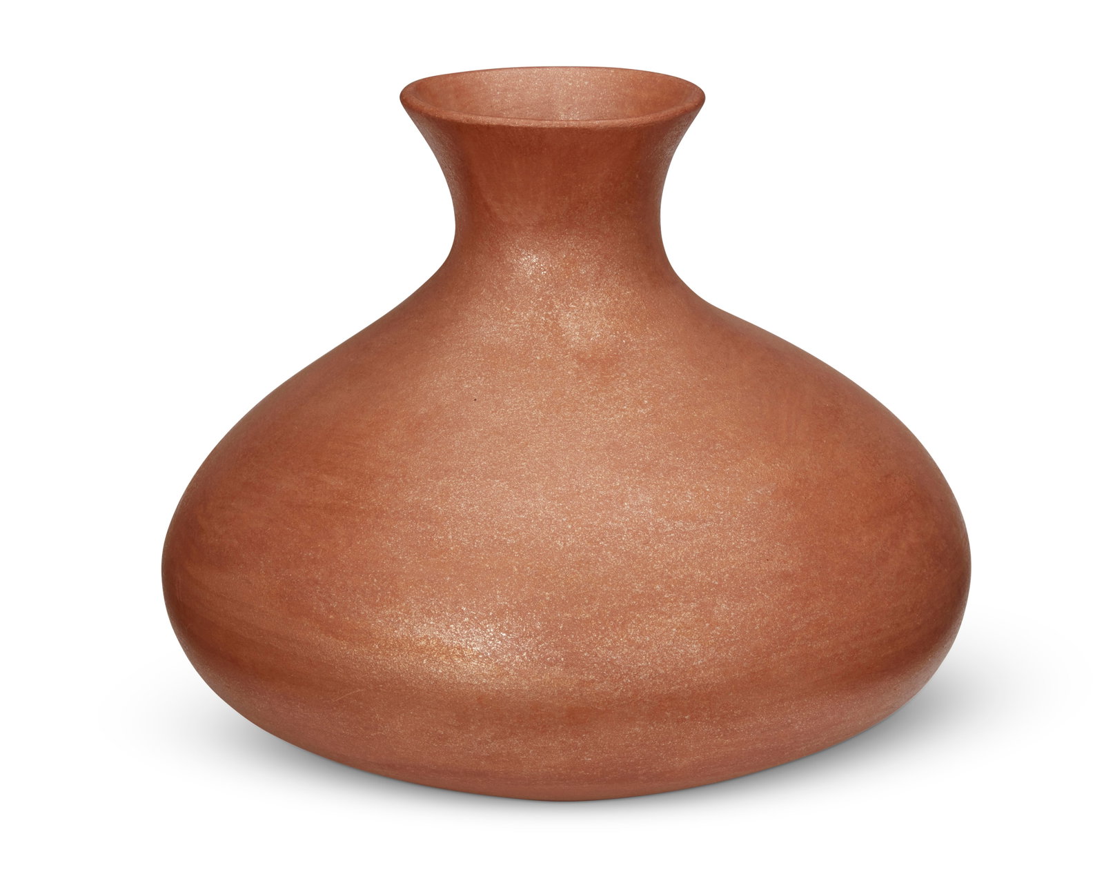 John 'Yellowbird" Samora (b. 20th century, Taos Pueblo): John 'Yellowbird" Samora (b. 20th century, Taos Pueblo) A Pueblo micaceous pottery jar, 2008 Incised to underside: Y Samora / 2008 The globular and flared neck jar of burnished micaceous clay 11.