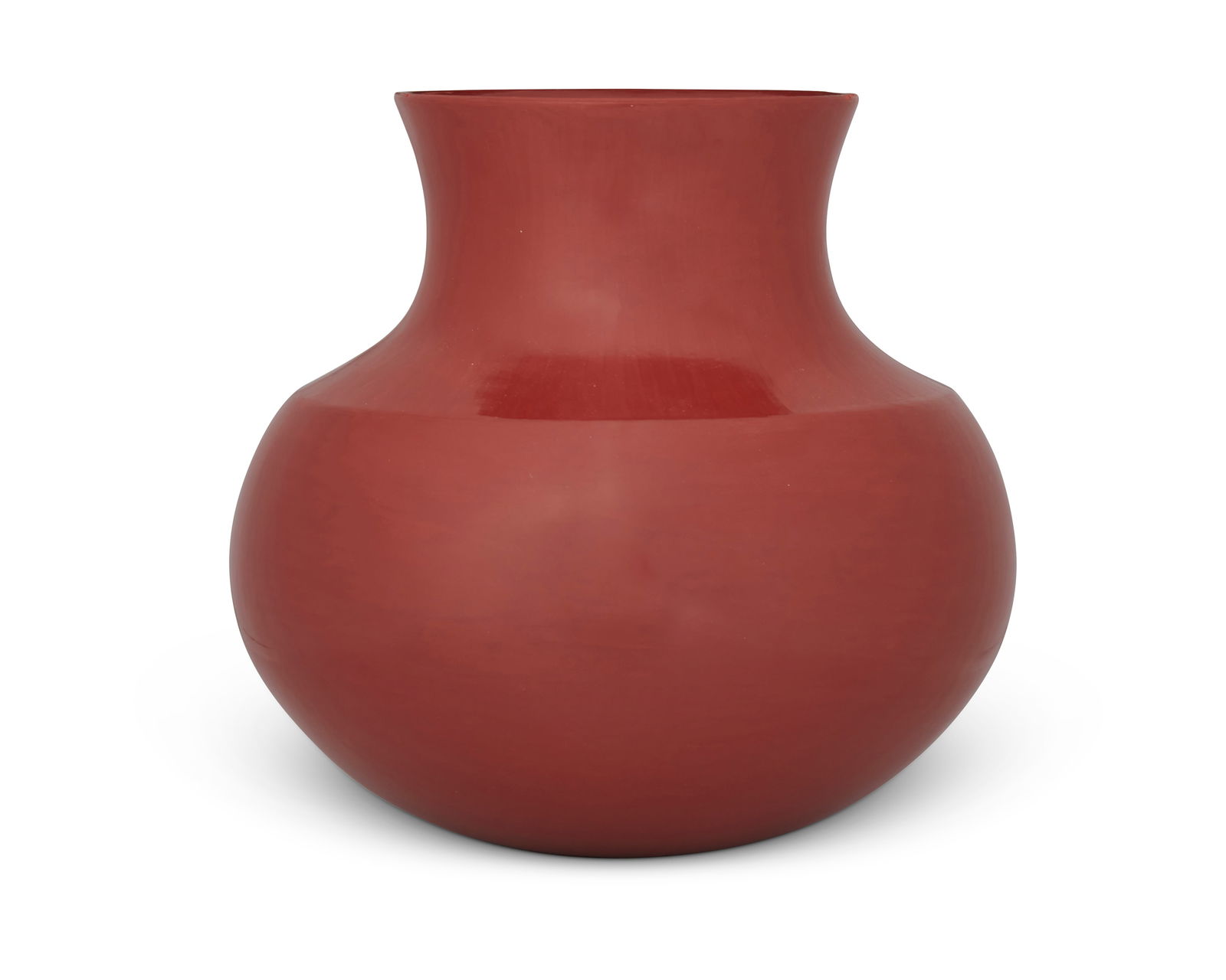 Virginia Garcia (b. 1963, Santa Clara Pueblo): Virginia Garcia (b. 1963, Santa Clara Pueblo)A Santa Clara redware pottery vessel, late 20th/21st centurySigned to underside: Virginia Garcia / Santa Clara / San JuanThe pottery jar with an all over b