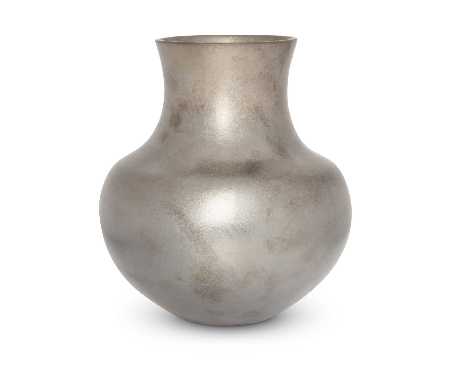 Lonnie Vigil (b. 1949, NambE Pueblo): Lonnie Vigil (b. 1949, NambE Pueblo) A NambE micaceous olla jar, late 20th/early 21st century Incised to underside: Vigil / Nambe The gunmetal black olla-form jar with micaceous slip 9.75" H x 8.
