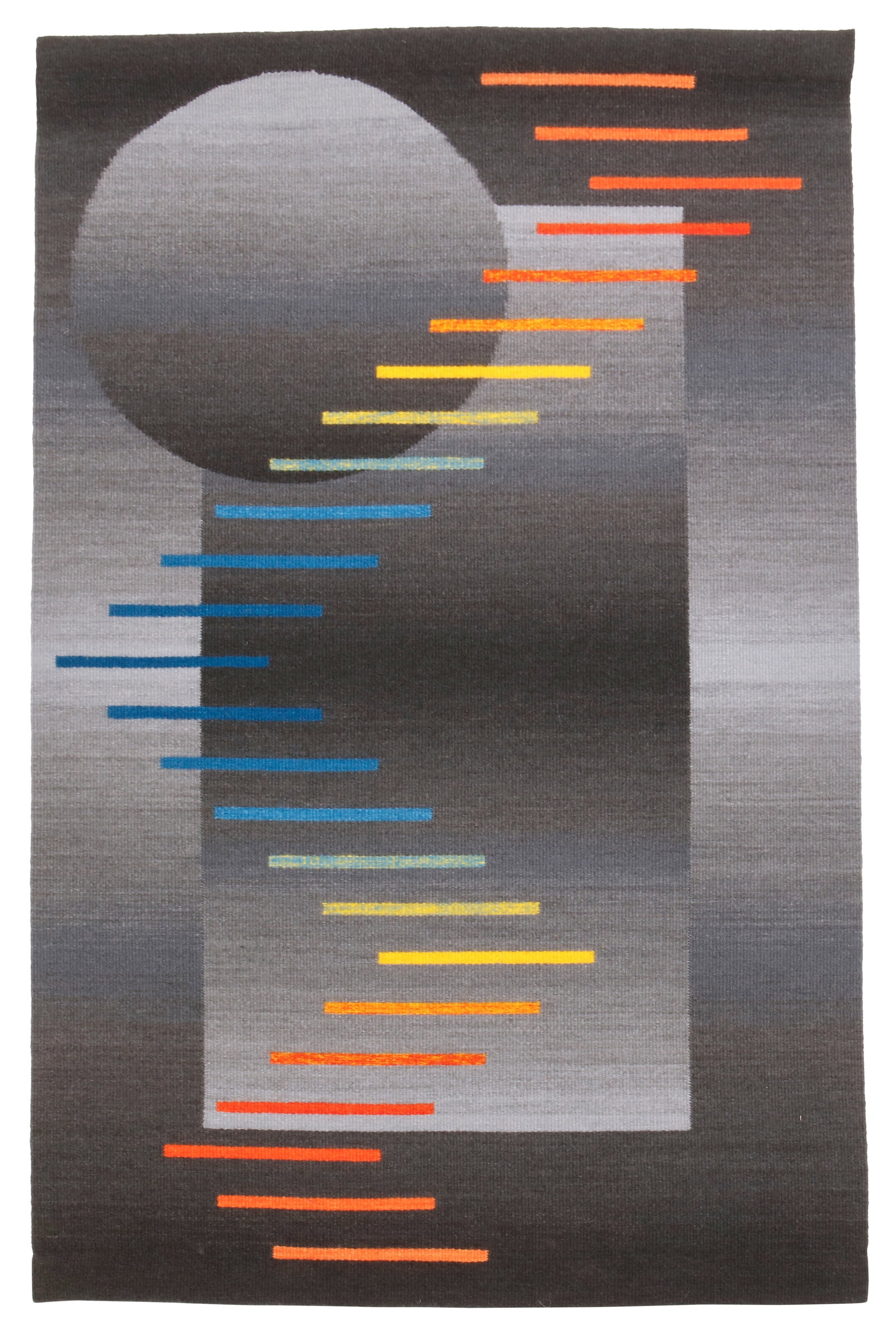 Donna Lopez (b. 20th century), "Illumination II," 2001: Donna Lopez b. 20th century "Illumination II," 2001 Wool tapestry Attributed, dated, and titled to attached tag verso: Illumination II; 9/2001; Tapestry by Donna M. Lopez, Taos New Mexico 47