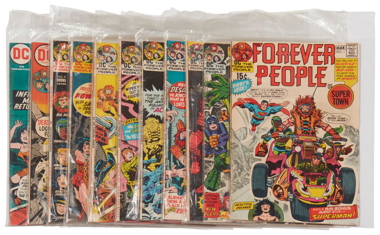A group of Bronze Age DC Forever People comics (1 of 3)