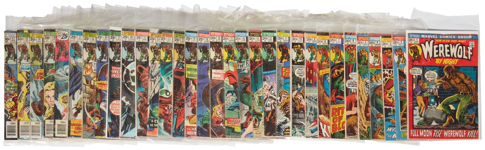 A group of Bronze Age Marvel Werewolf by Night comics (1 of 3)