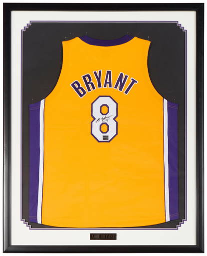 Kobe Bryant Signed 2000-01 Los Angeles Lakers Back 2 Back Pro Cut