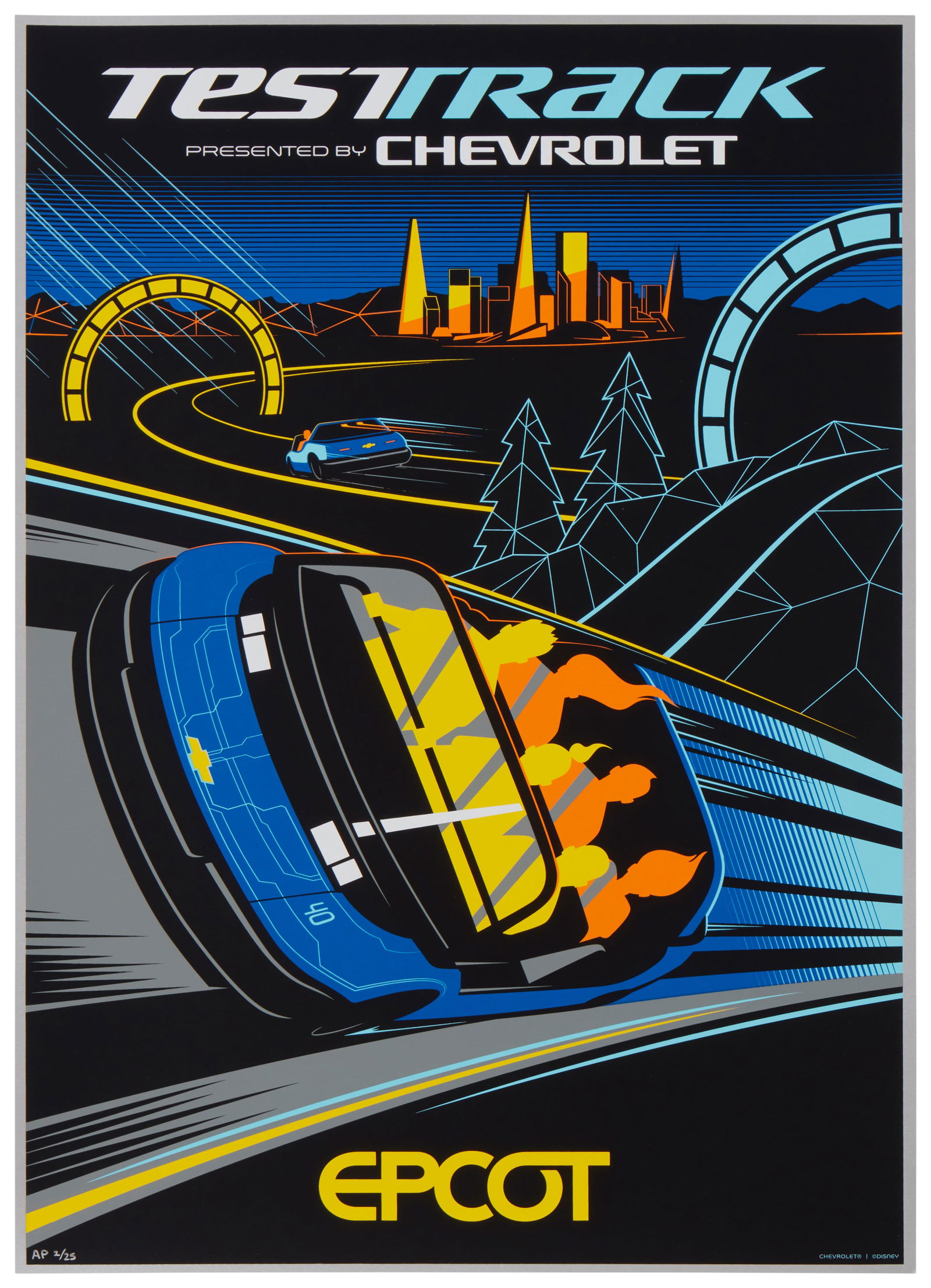 Eric Tan (20th century) and Stacey Aoyama (20th century), "EPCOT 40th Anniversary - Test Track," (1 of 5)