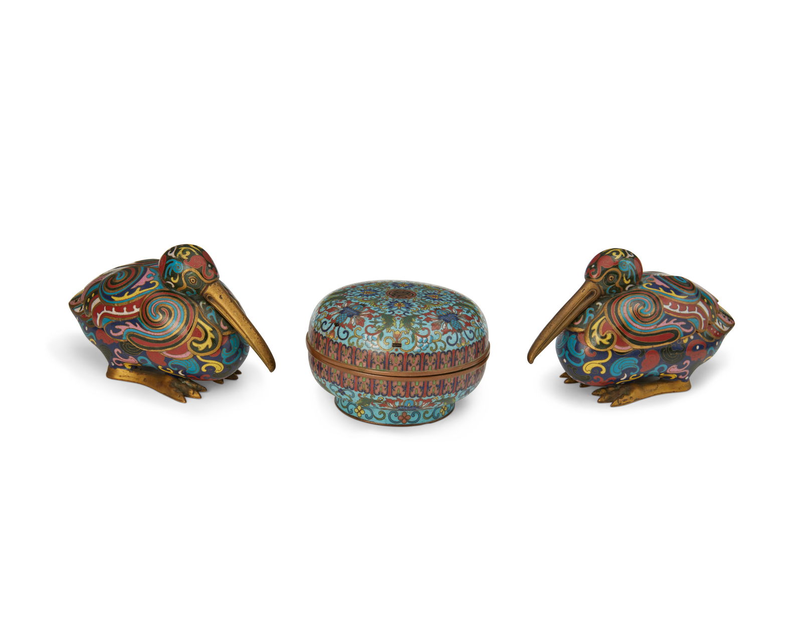A group of Chinese covered cloisonnE boxes (1 of 6)