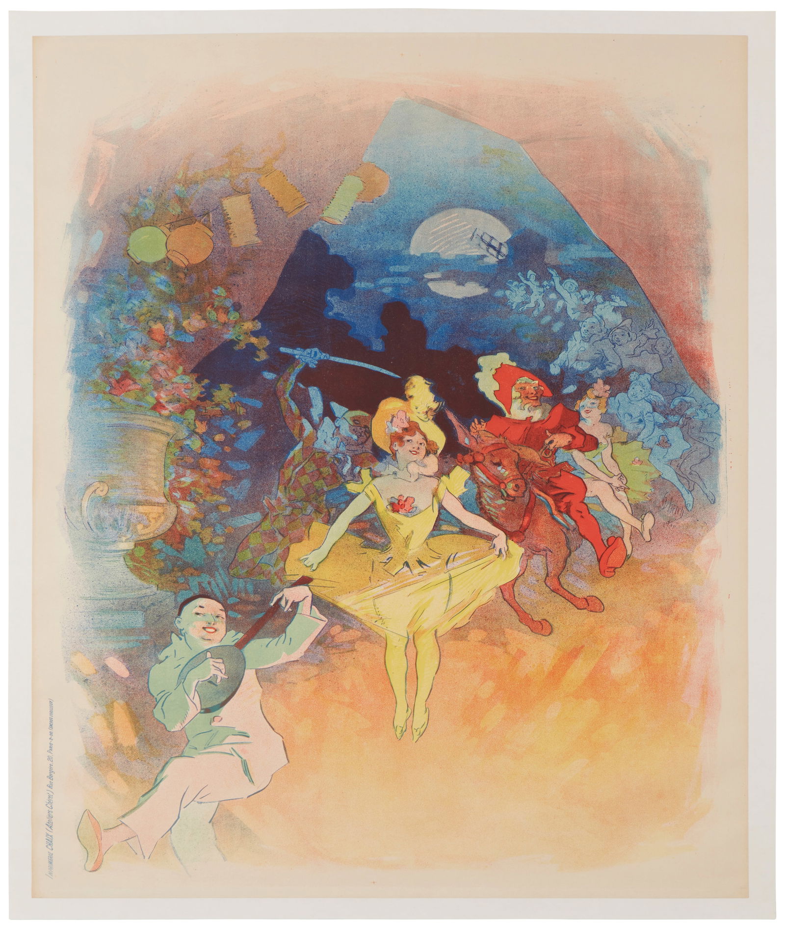 Jules Cheret (1836-1932), "Musee Greavin, Theatre les Fantoches de John Hewelt," 1900, Lithograph in (1 of 8)