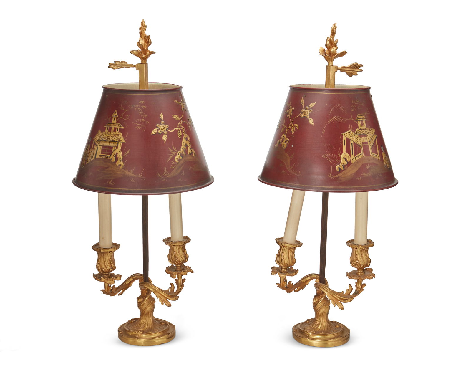 A pair of Louis XV-style bouillotte lamps (1 of 6)