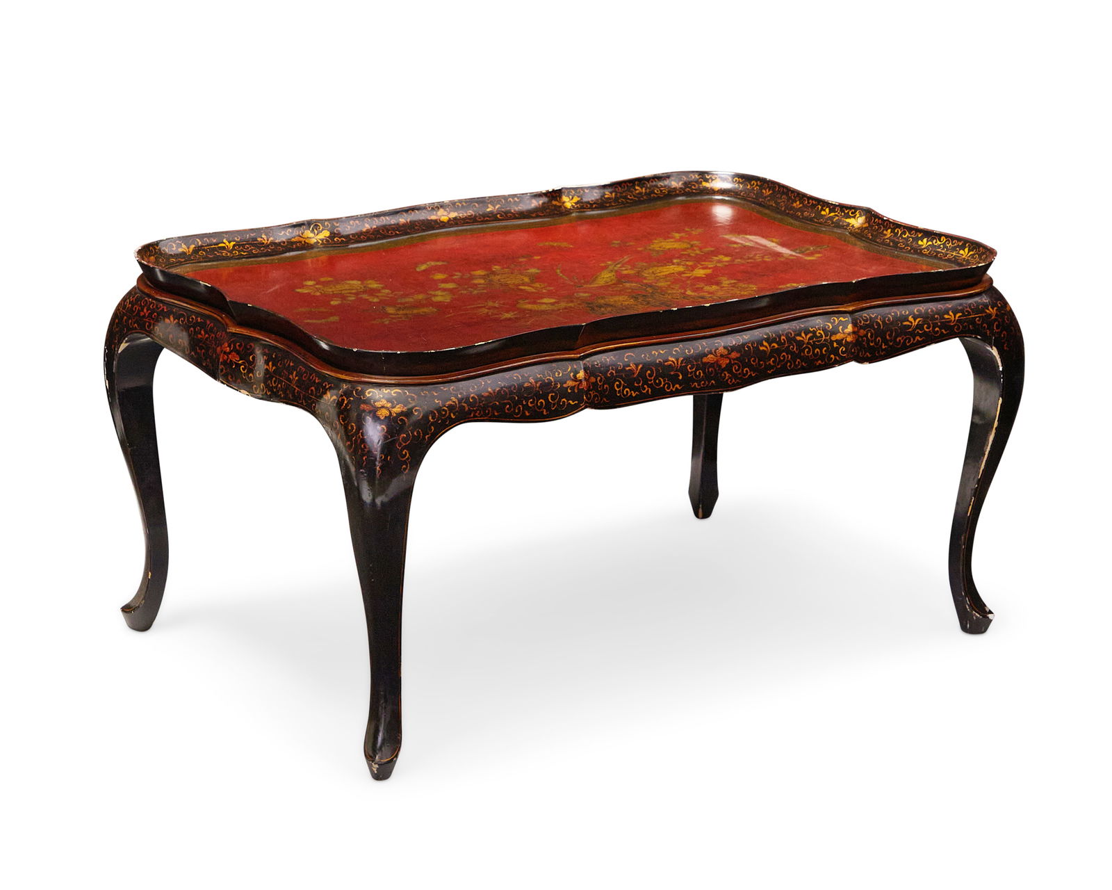 A chinoiserie lacquered wood coffee table (1 of 3)