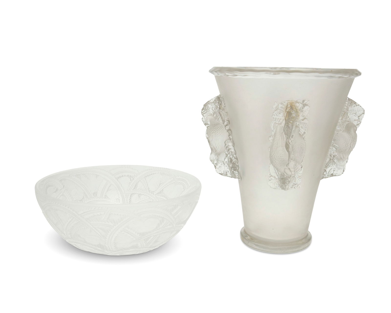 Two Lalique glass vessels, Mid- and late 20th century (1 of 5)
