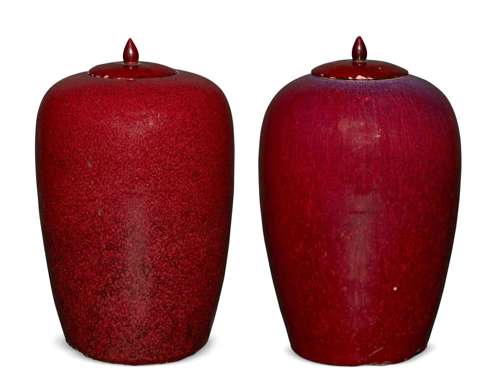 A pair of Chinese copper red porcelain jars (1 of 5)
