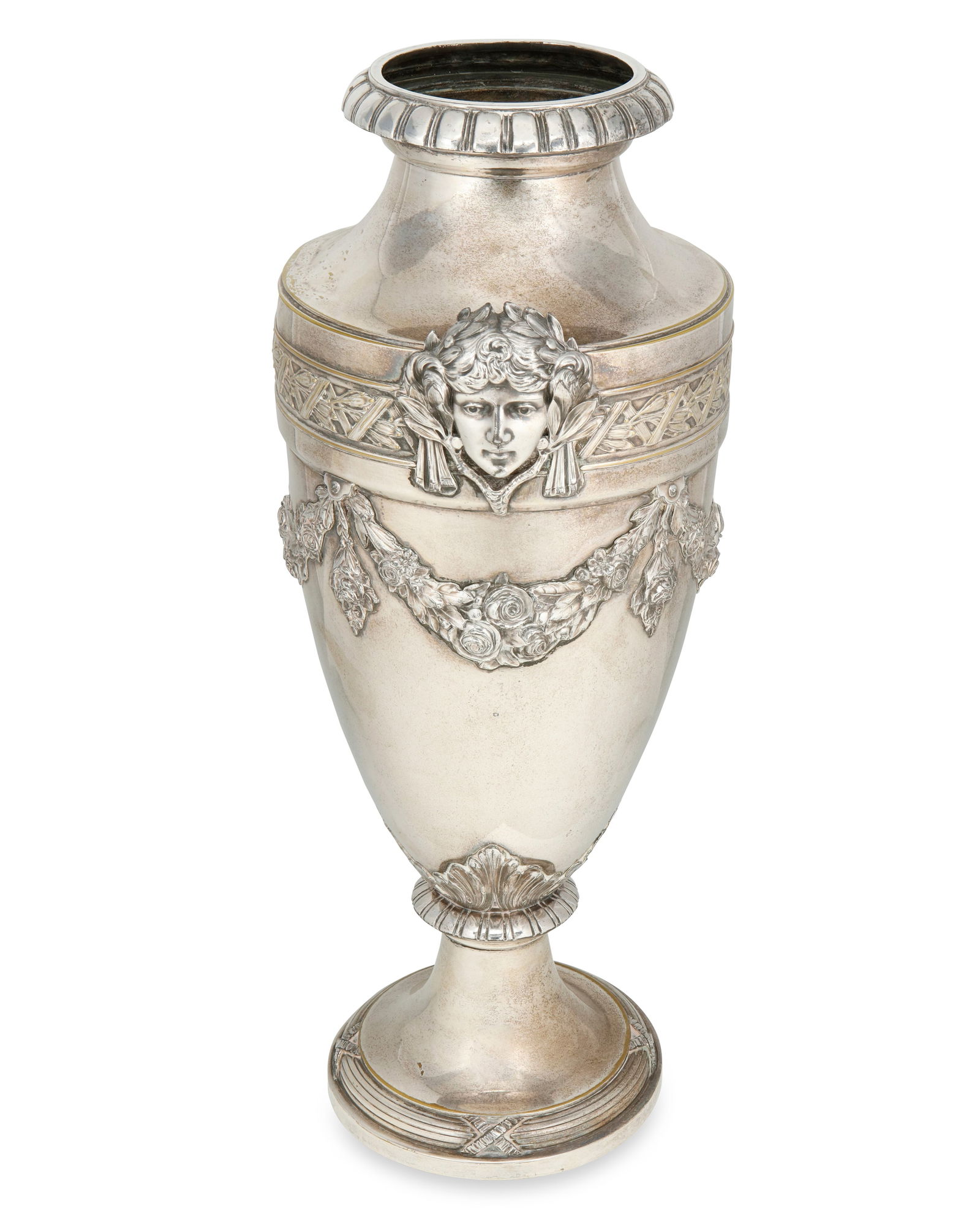 A Continental Neoclassical-style silver-plated vase (1 of 3)