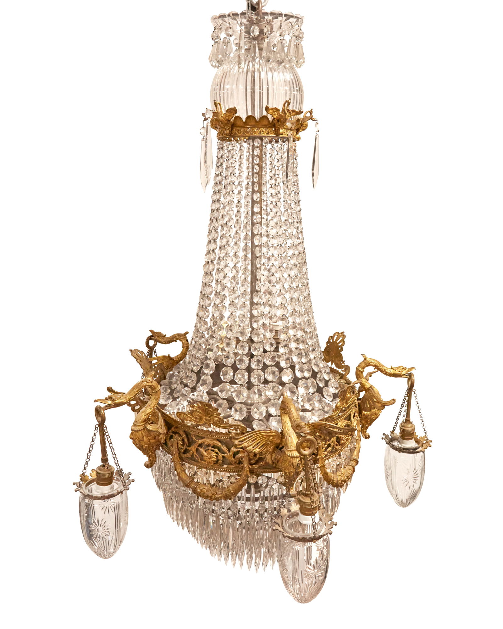 A French Empire-style draped chandelier (1 of 3)