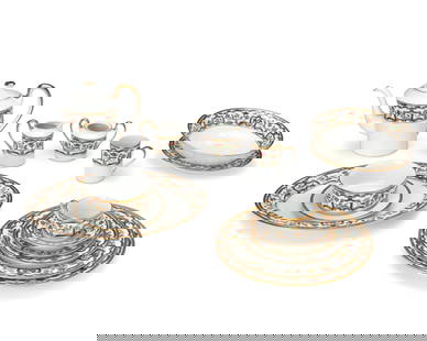A Christian Dior "Renaissance" porcelain dinner service: A Christian Dior "Renaissance" porcelain dinner serviceCirca 1991-1999Each marked to underside: Christian Dior / Fine China / Renaissance (C) / Japan; some with sticker: Made in Japan / Fabr