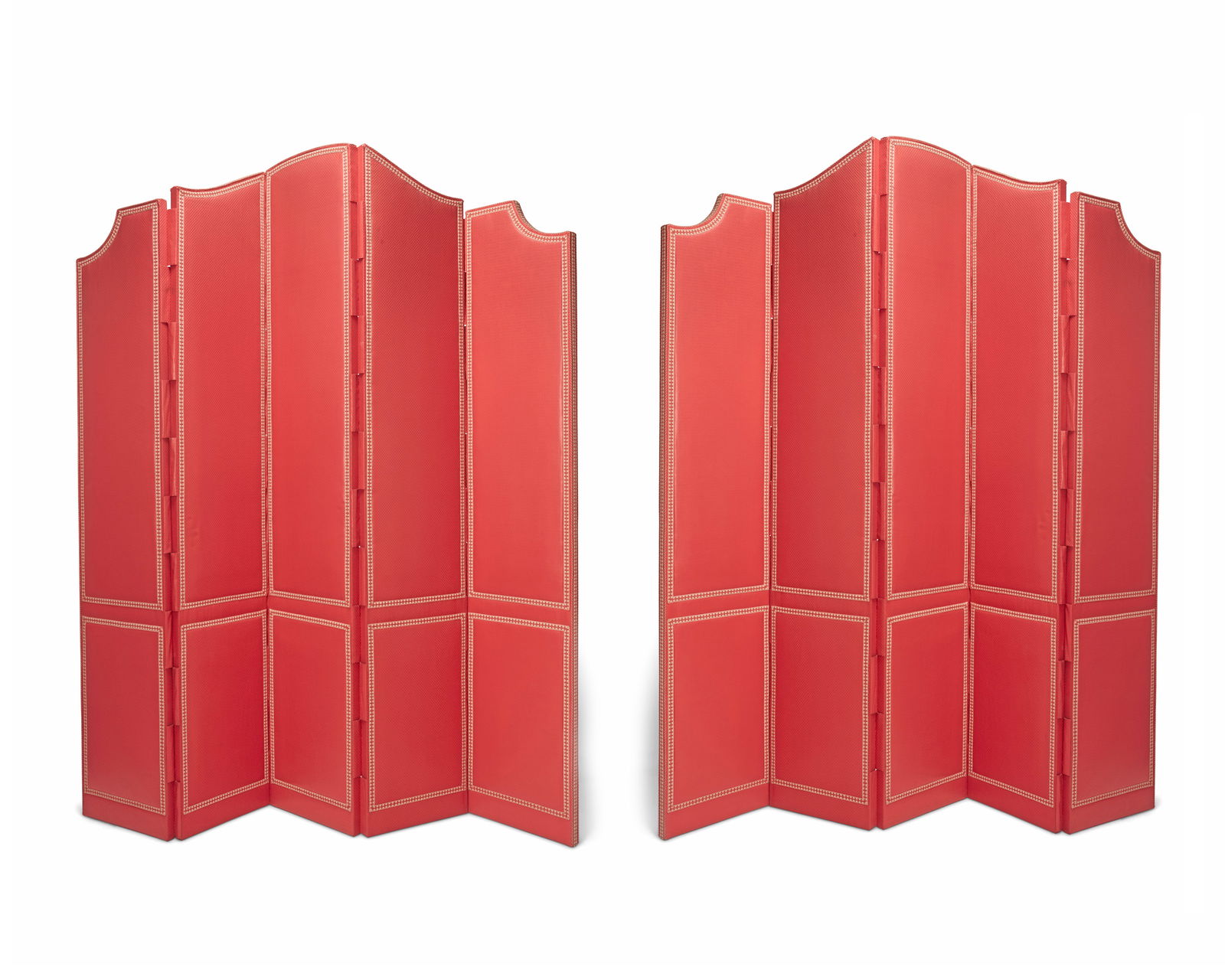 A pair of contemporary silk upholstered room dividers (1 of 5)