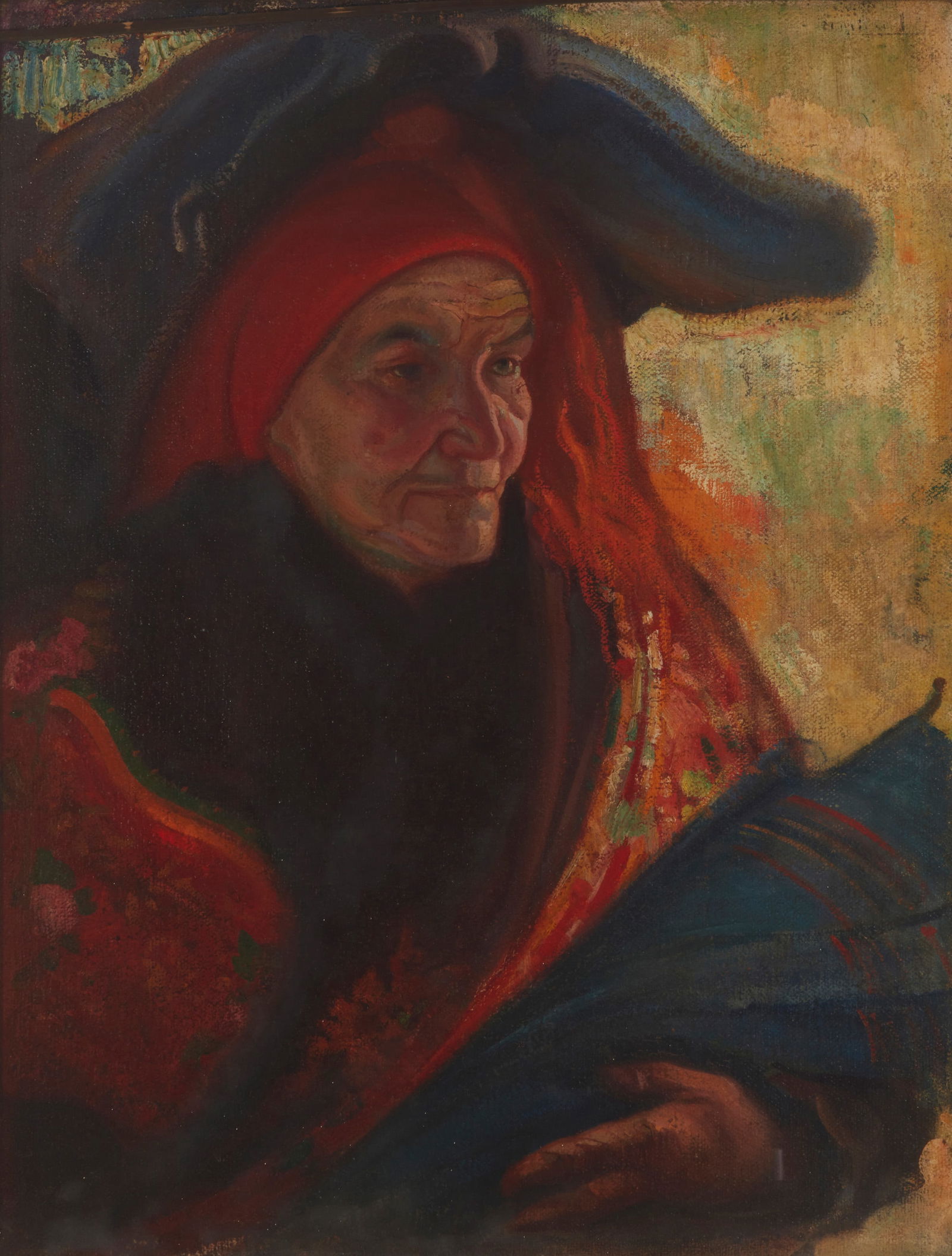 20th Century Continental School, Seated portrait, Oil on canvas, 32" H x 21" W (1 of 5)