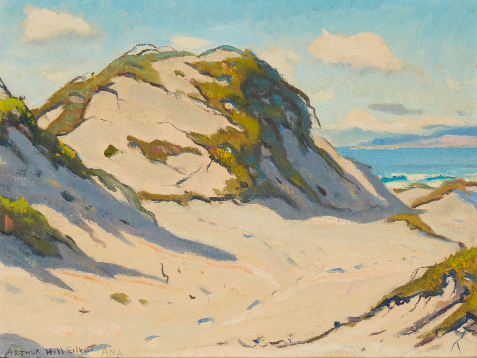 Arthur Hill Gilbert (1894-1970), Sand dunes near the coast, Oil on canvasboard, 9" H x 12" W (1 of 6)