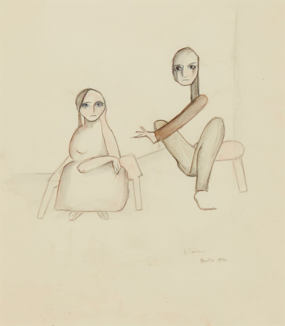 Beatrice (Beato) Wood (1893-1998), "La Accuse," 1976, Watercolor, graphite, and colored pencil on (1 of 9)
