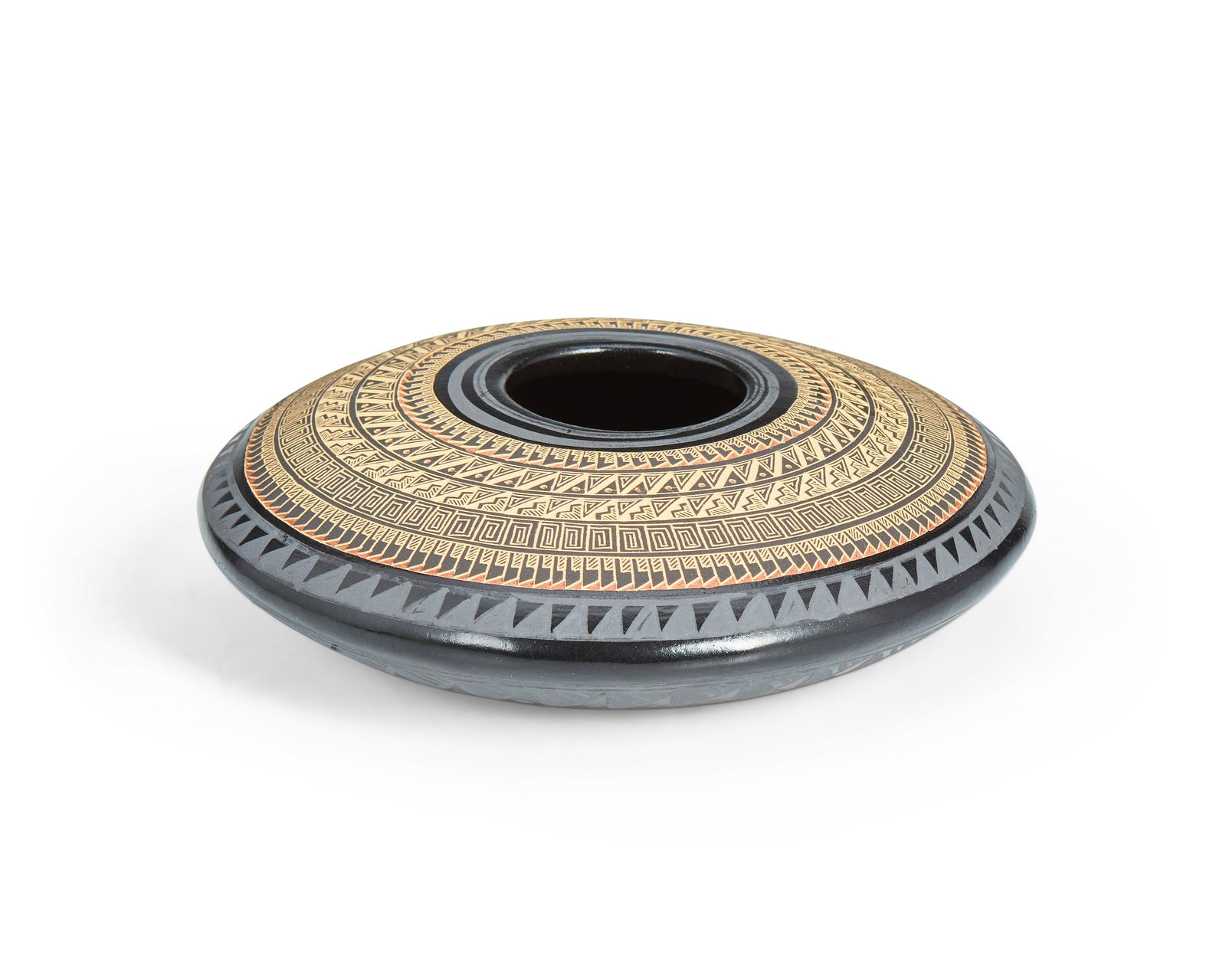 Marvin Blackmore (b. 20th century), A polychrome carved seed pot, late 20th/early 21st century, (1 of 2)