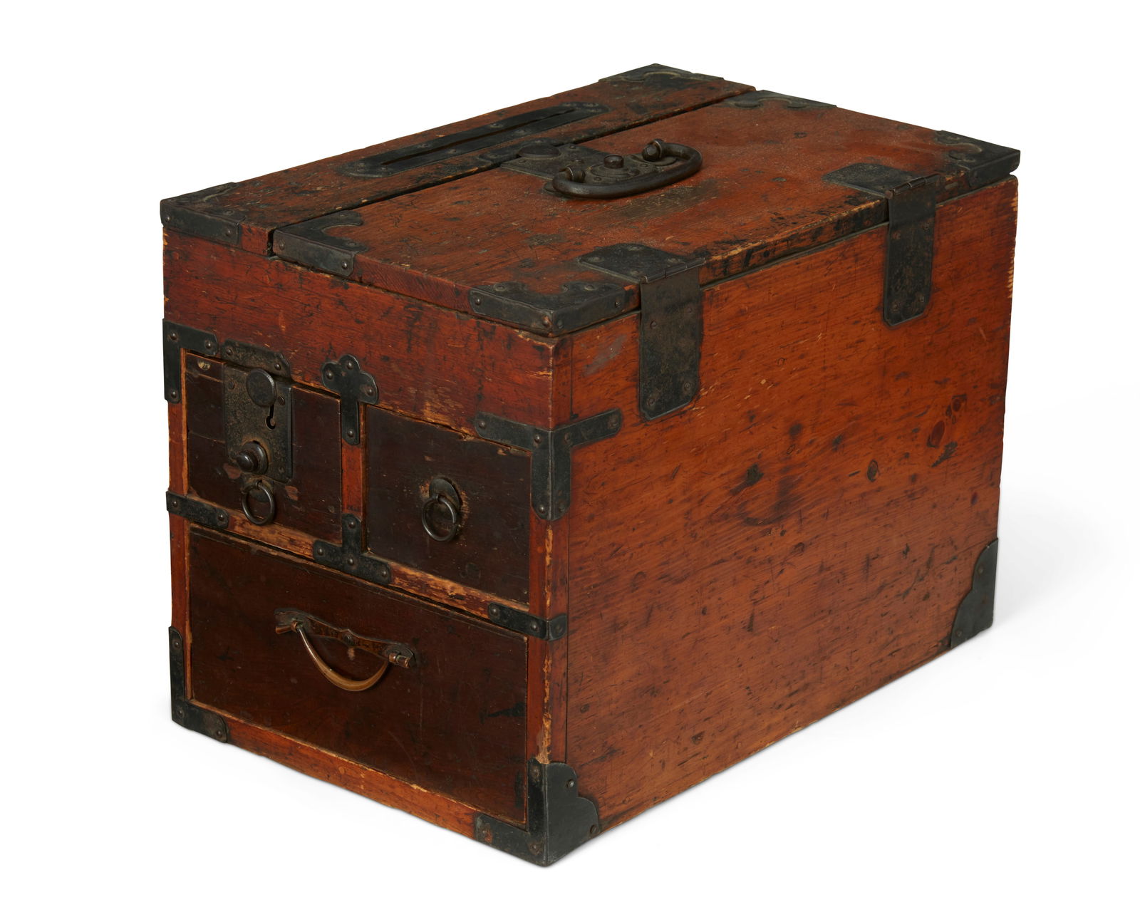 A Japanese wood and ironwork merchant's box (1 of 5)