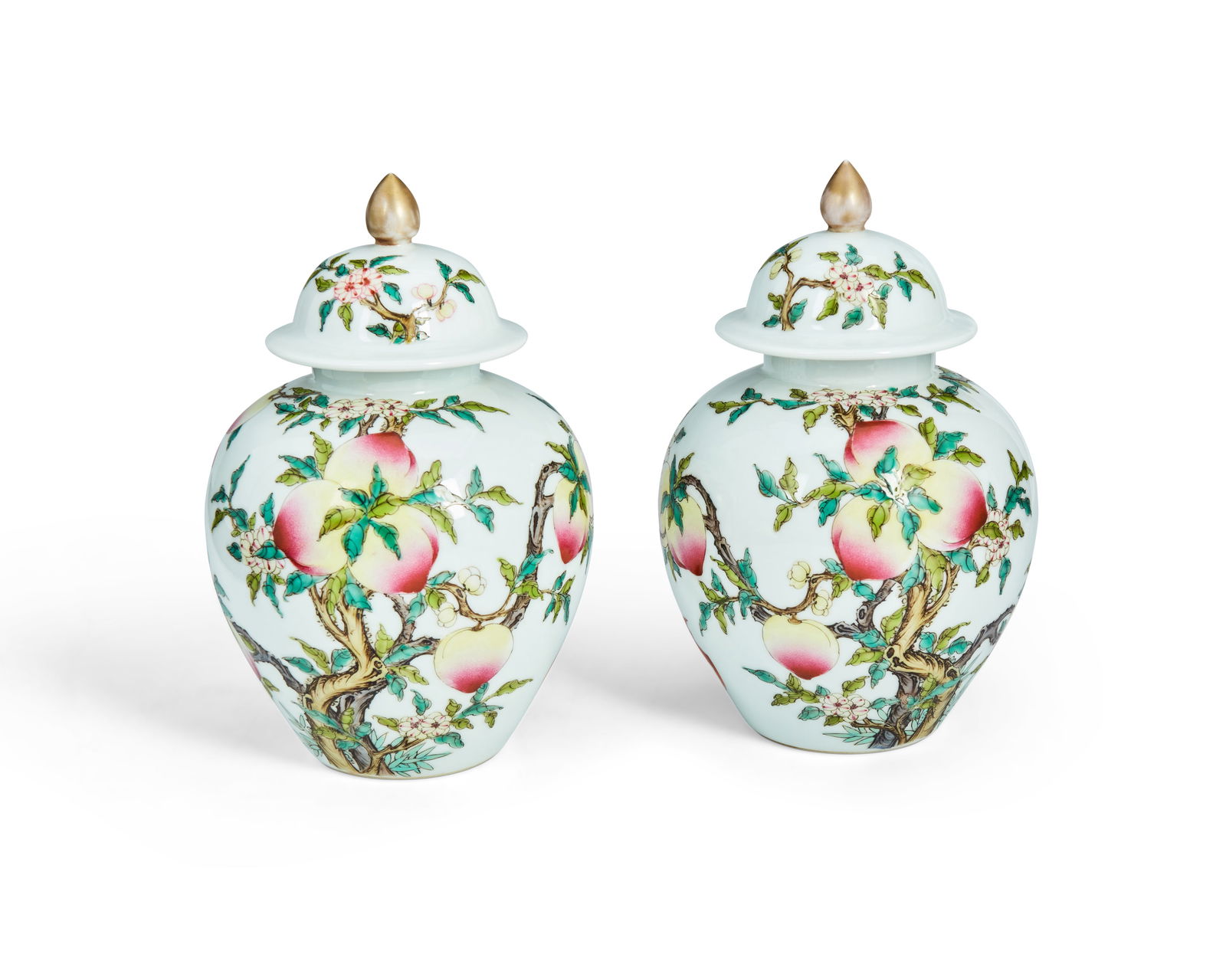 A pair of Chinese porcelain ginger jars (1 of 5)