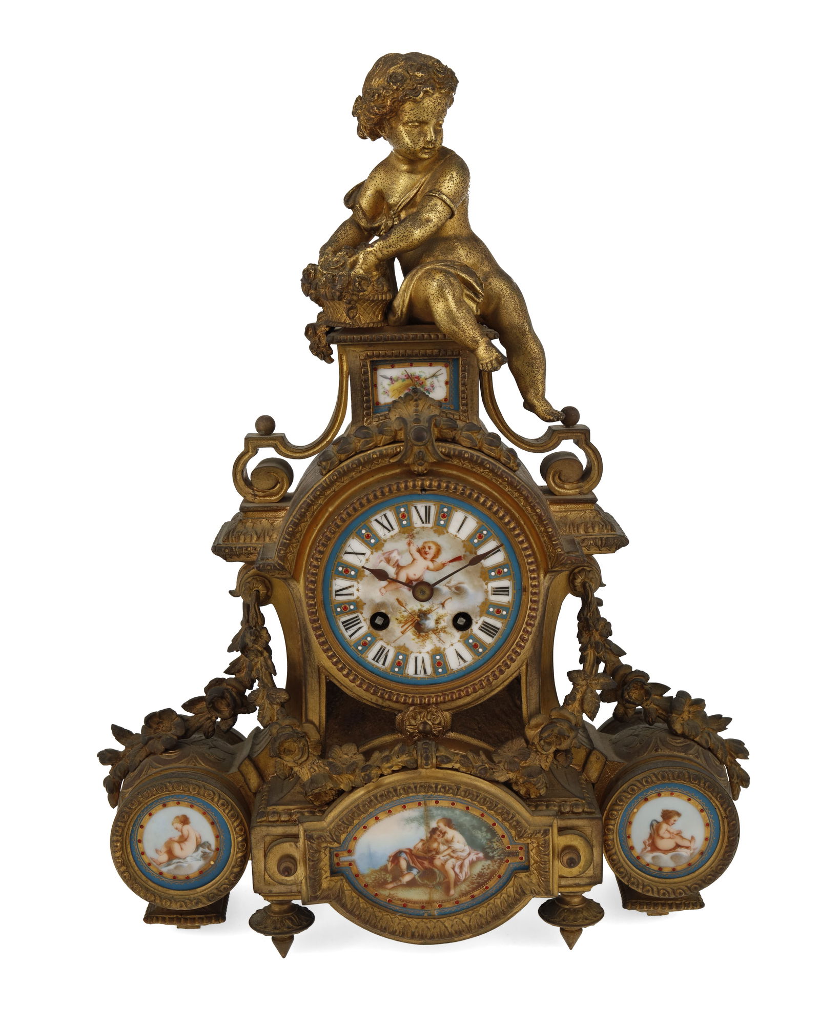 A French gilt-bronze mantel clock (1 of 3)