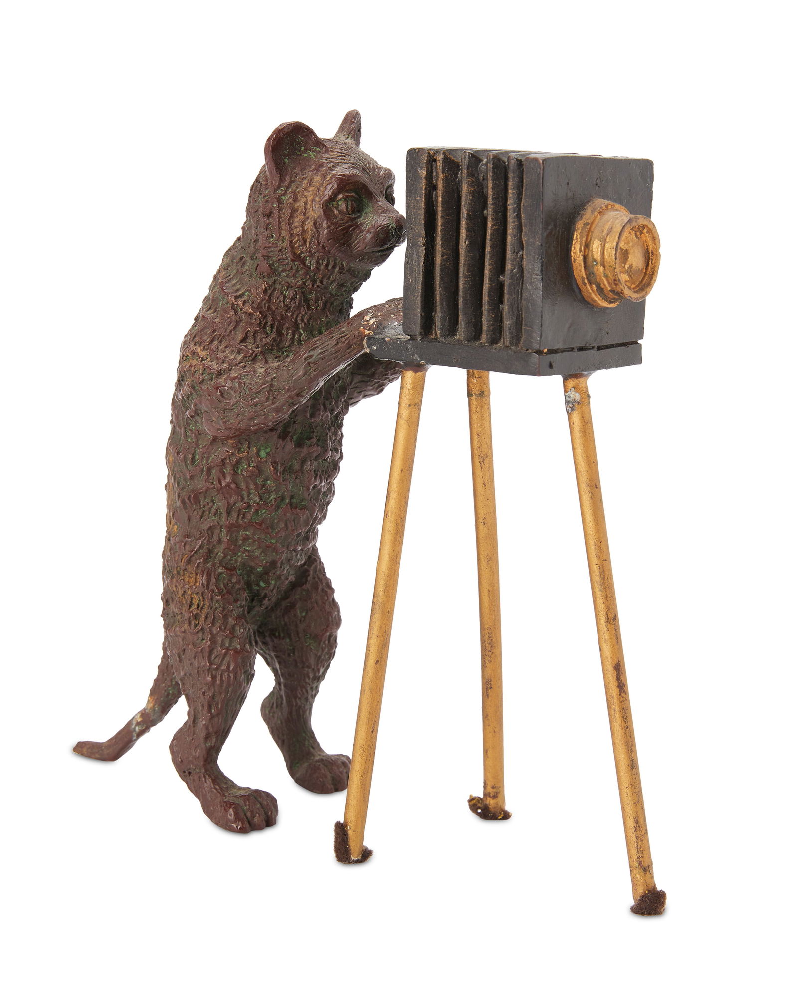 A cold-painted Vienna bronze cat photographer sculpture (1 of 3)
