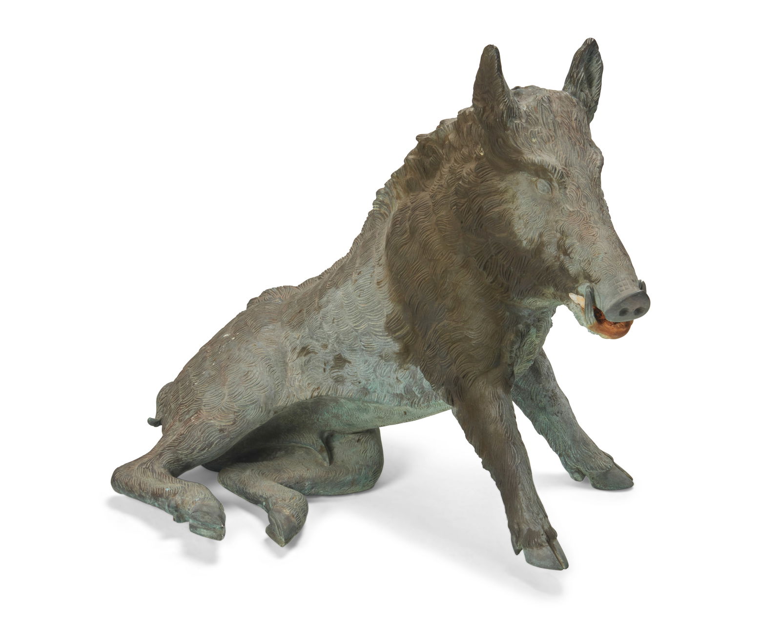 A partial bronze boar fountain (1 of 4)