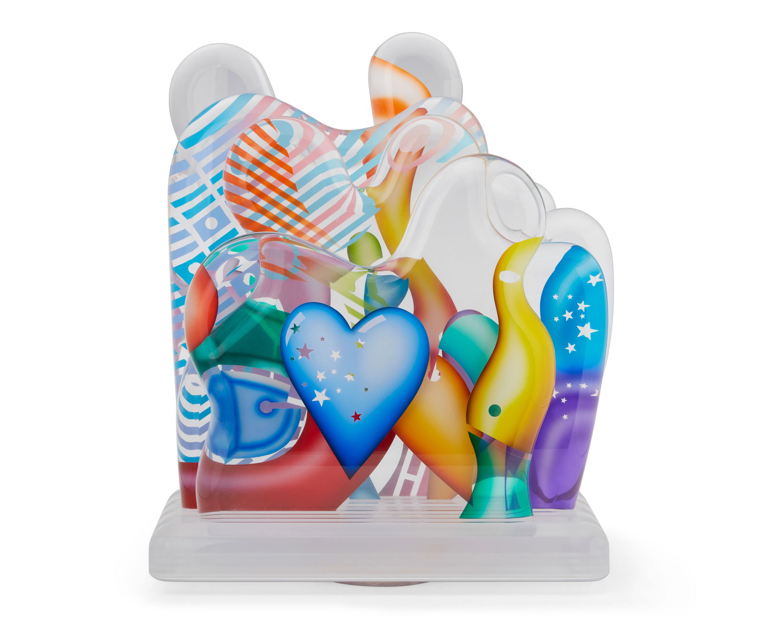 Yankel Ginzburg (b. 1945), "Heart Fulfilled," Acrylic, paper, and pigment, 21.5" H x 17.75" W x 8.5" (1 of 4)