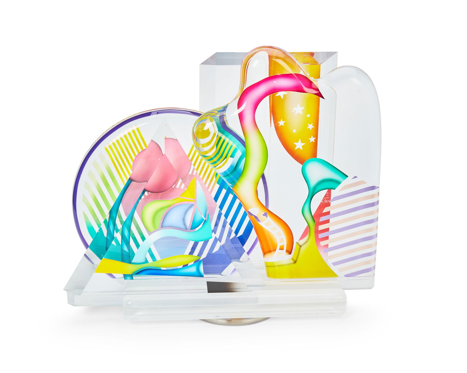 Yankel Ginzburg (b. 1945), "Green Meadows," Acrylic, paper, and pigment, 15.5" H x 13.25" W x 6" D (1 of 5)