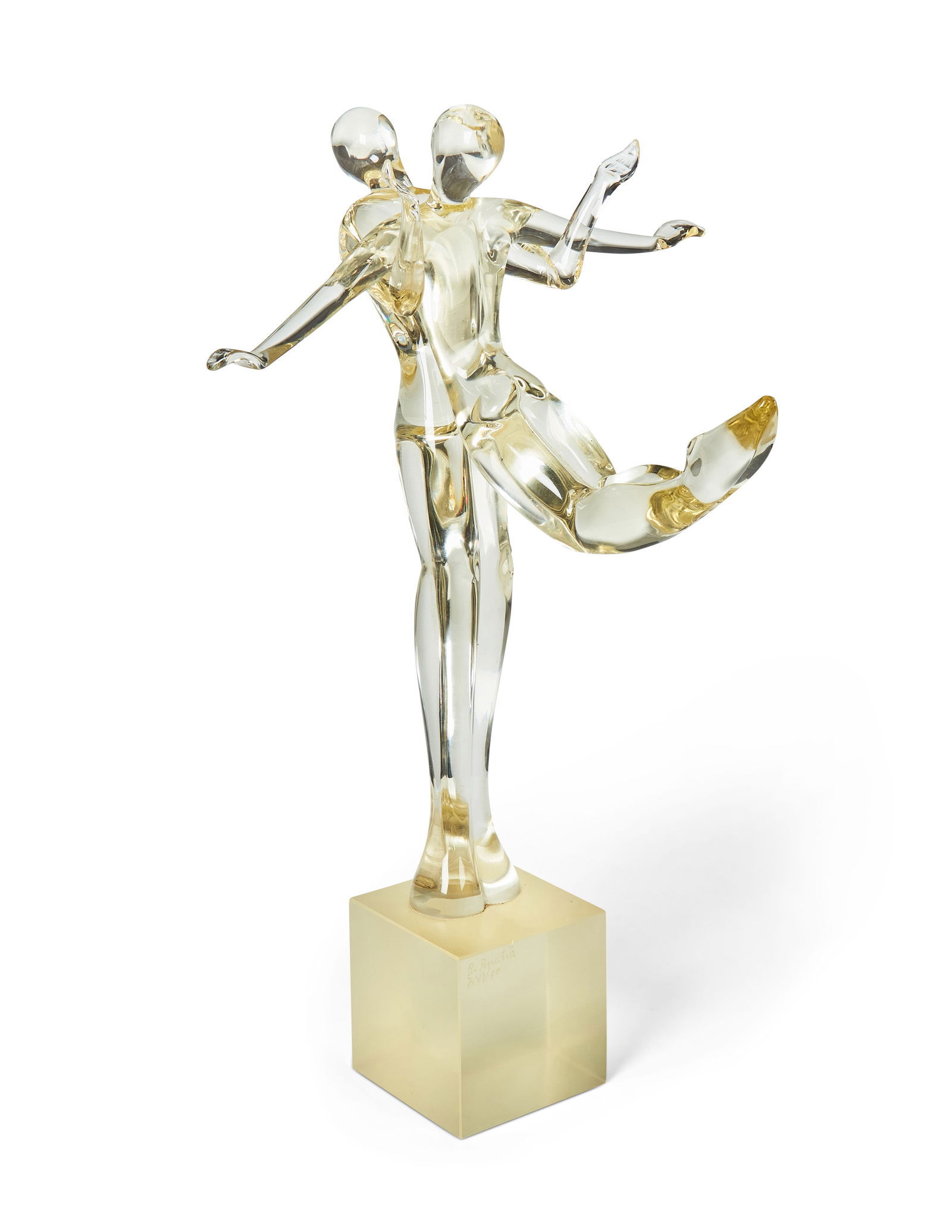 Renato Anatra (b. 1943), A Murano glass sculpture of two dancers, circa 1980s, With base: 23.75" H x (1 of 4)