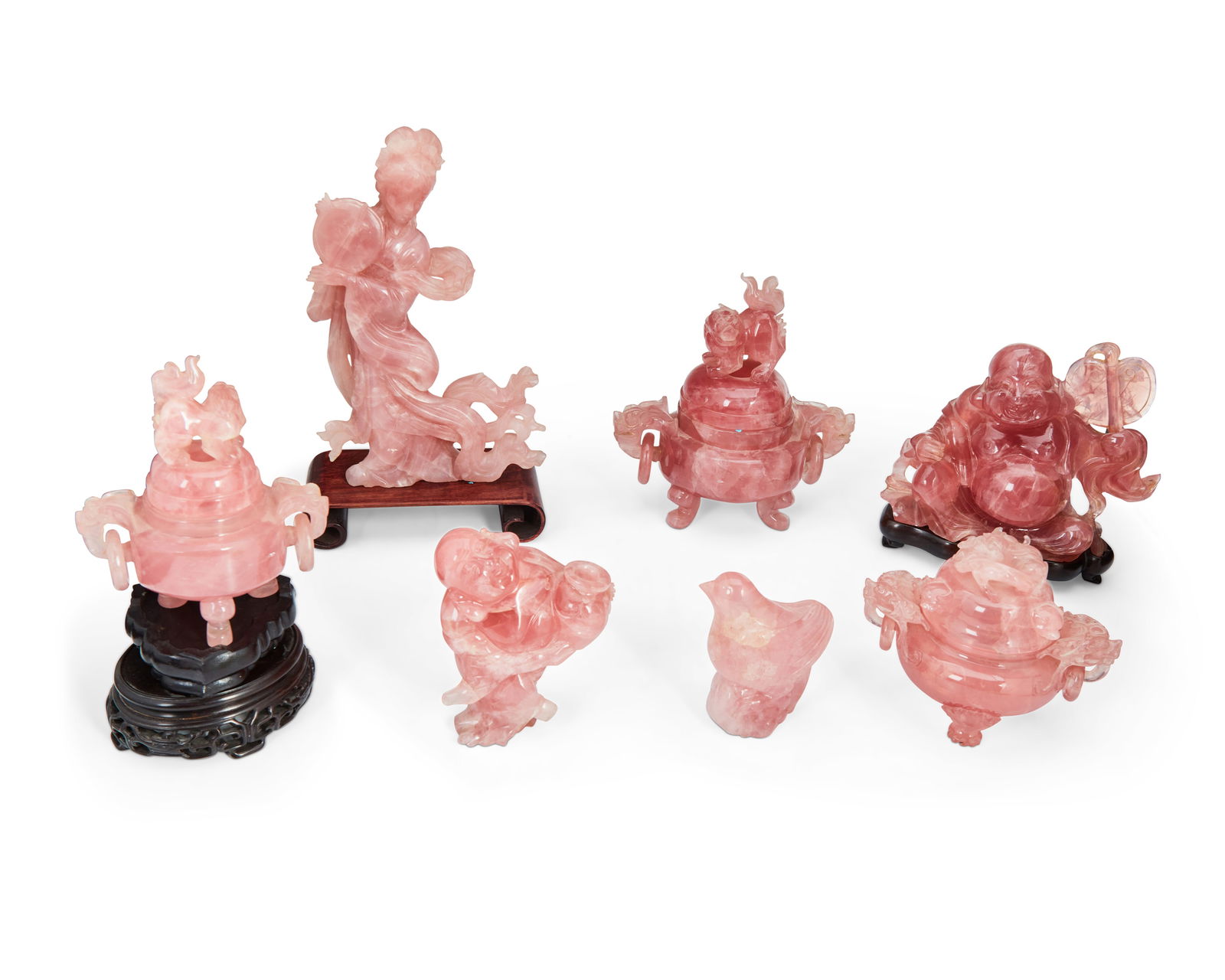 A group of Chinese carved stone figures (1 of 2)